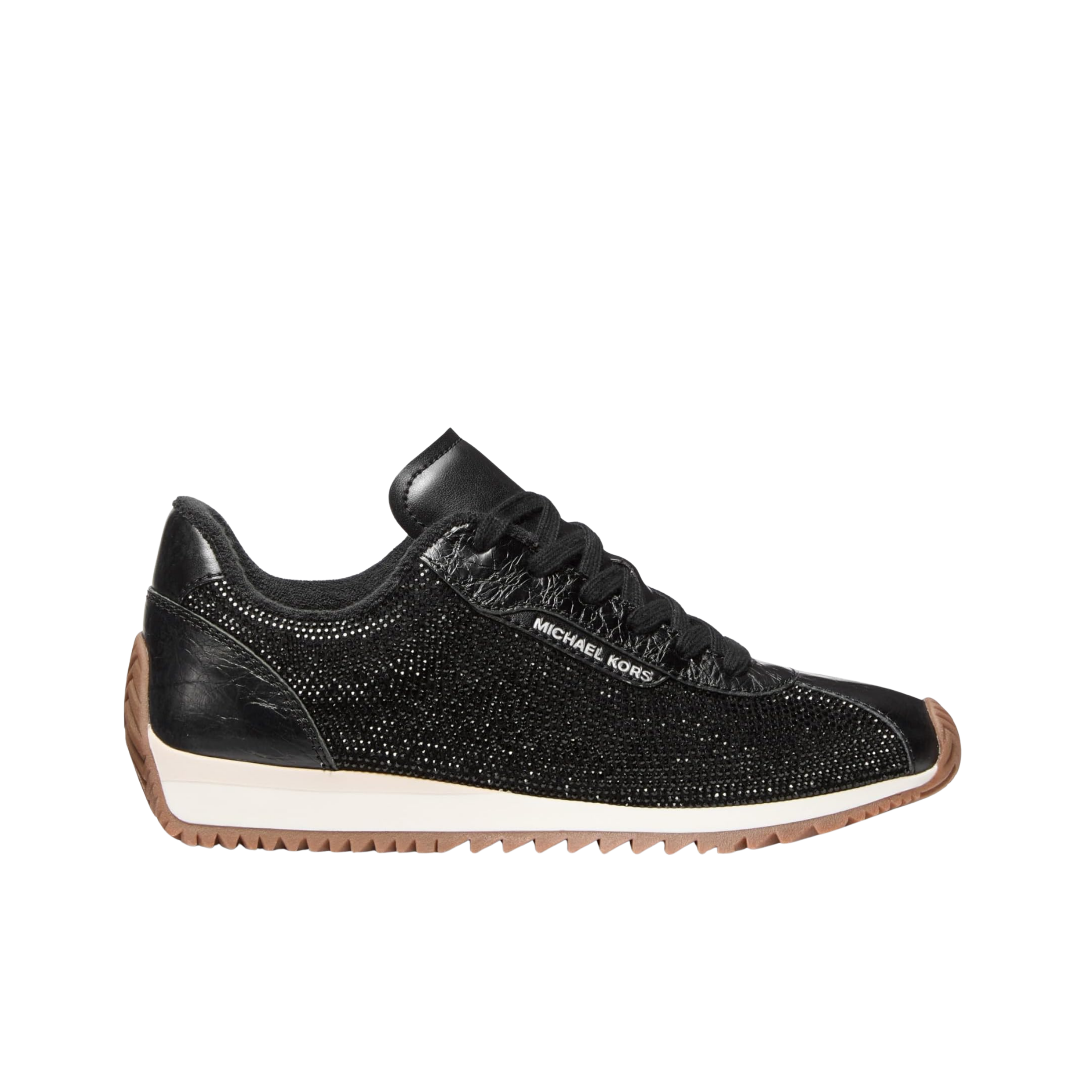 Michael Kors Women Rhodes Leather Trainer - Black Hot Fix