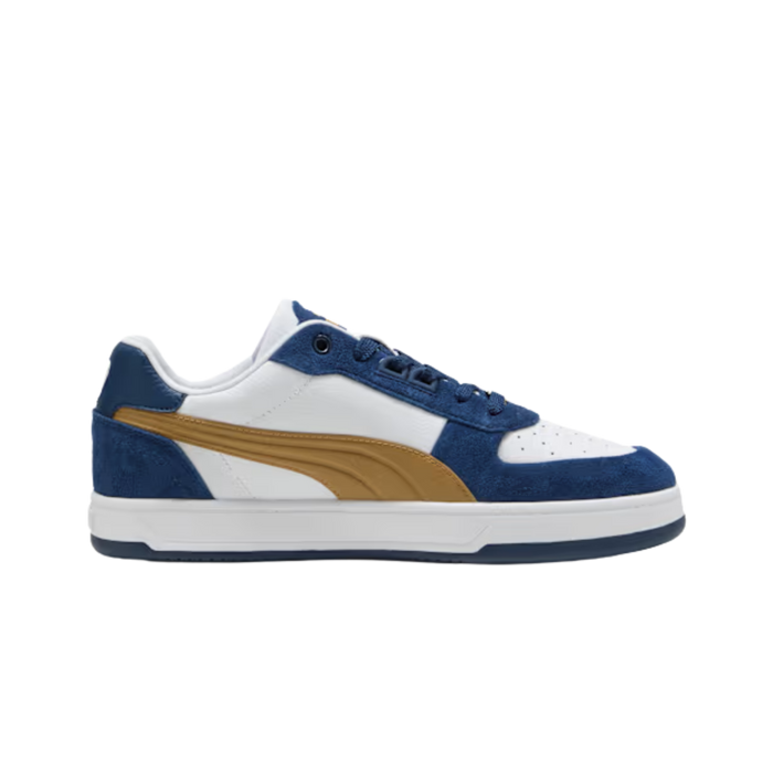 Puma Men Caven 2.0 Lux Suede Sneakers - White Honey Butter Persian Blue