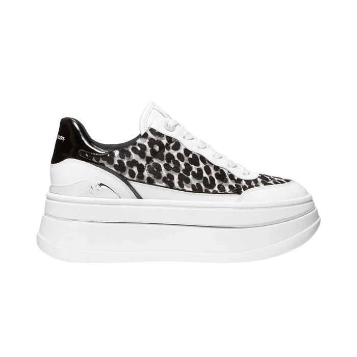 Michael Kors Women Hayes Leopard Print Calf Hair Platform Sneaker - Black Combo