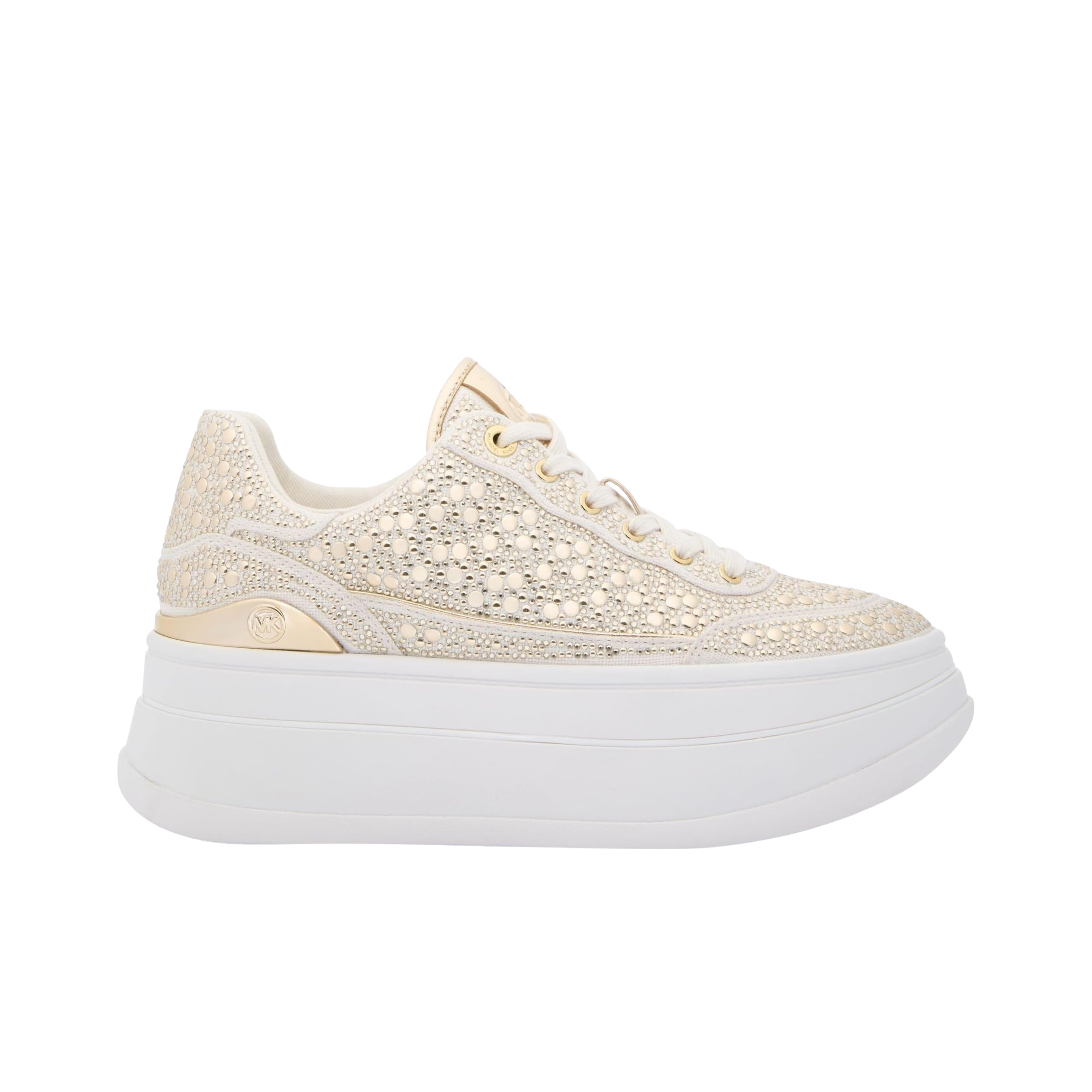 Michael Kors Women Hayes Studded Linen Blend Platform Sneaker - Cream