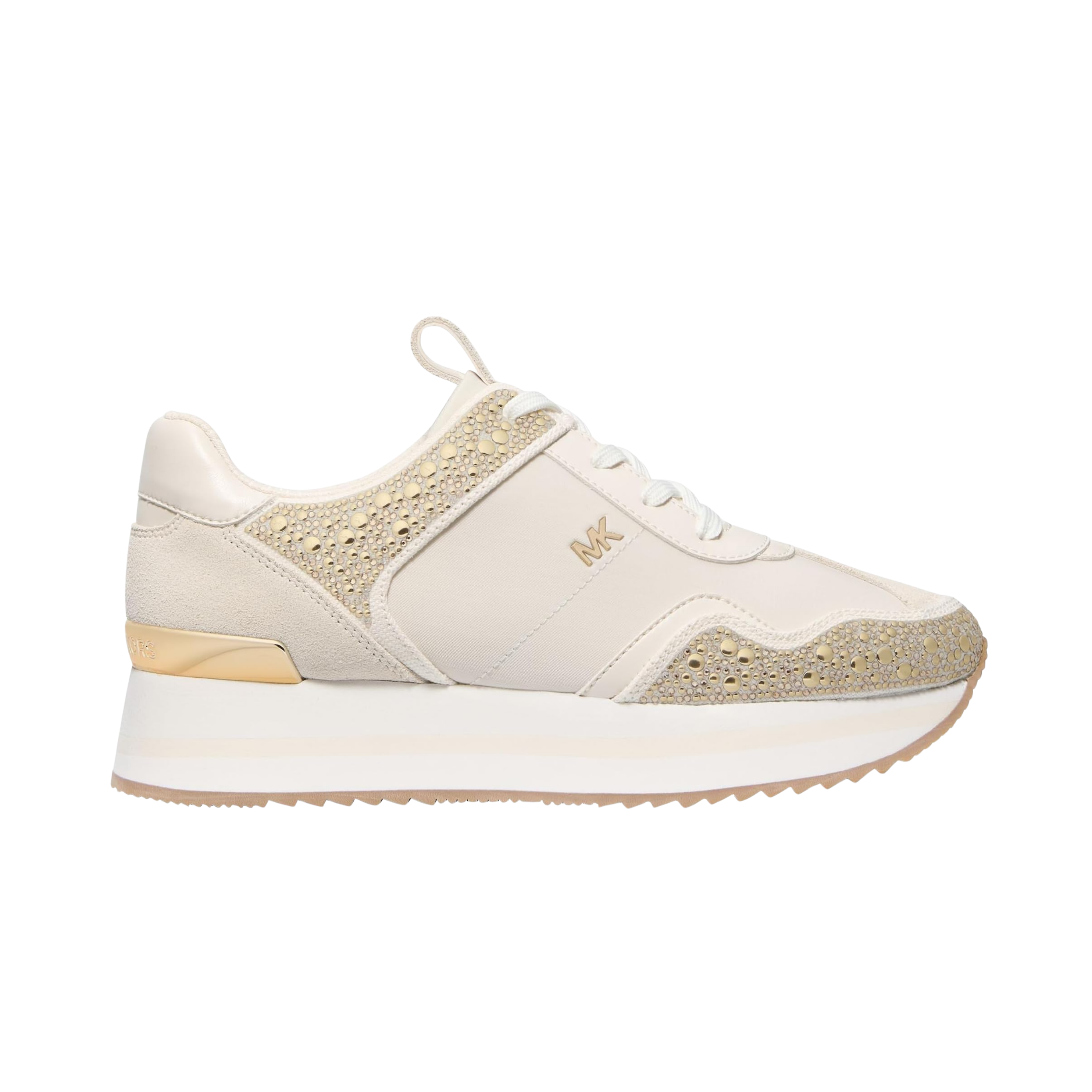 Michael Kors Women Raina Studs And Stones Trainer Sneakers - Cream