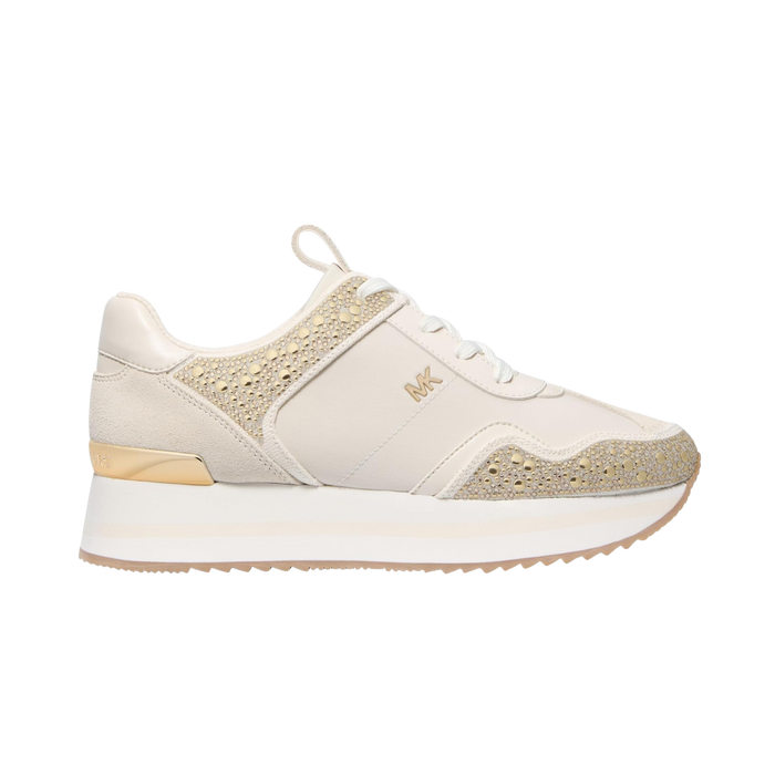 Michael Kors Women Raina Studs And Stones Trainer Sneakers - Cream