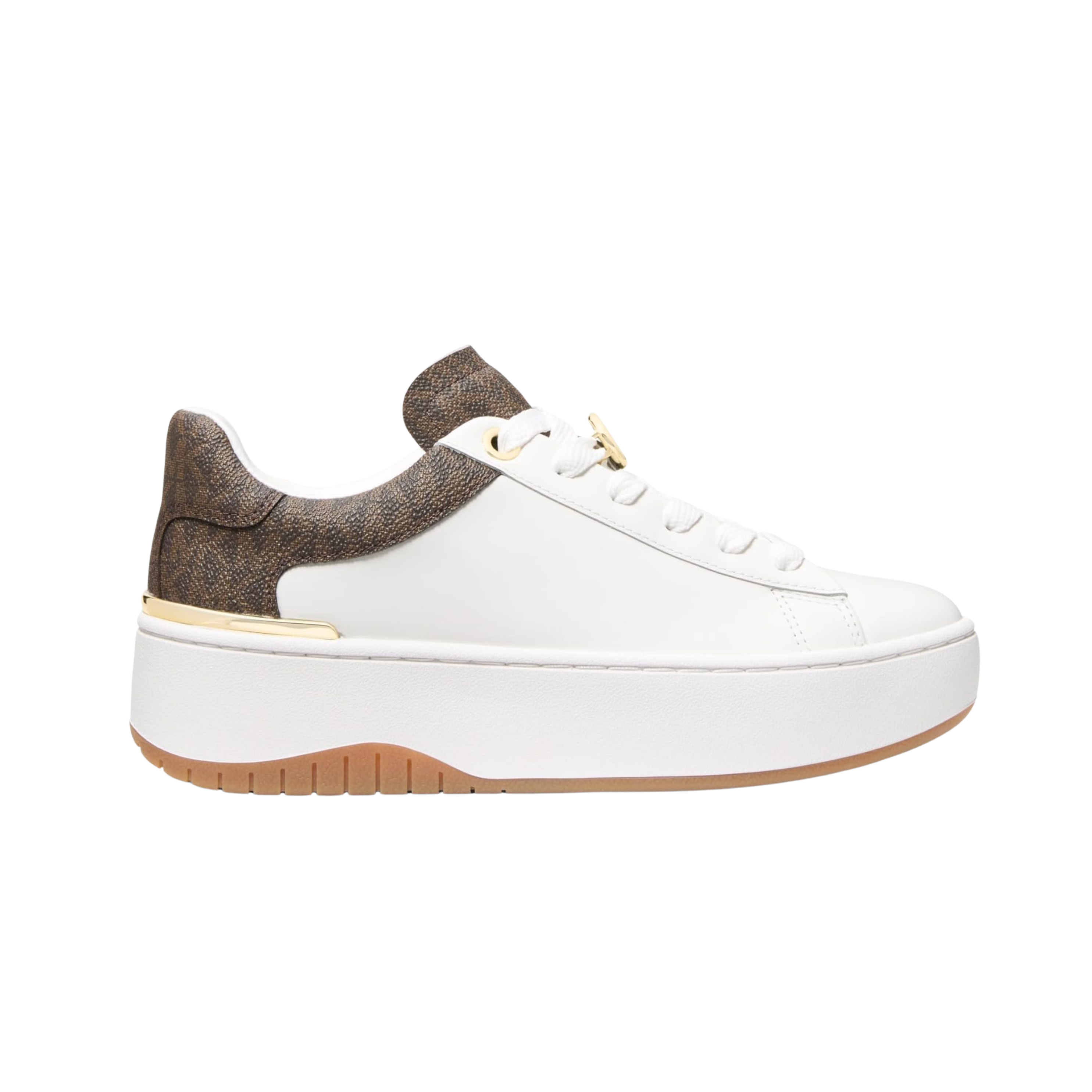 Michael Kors Women Dottie Leather And Signature Logo Sneaker - Brown
