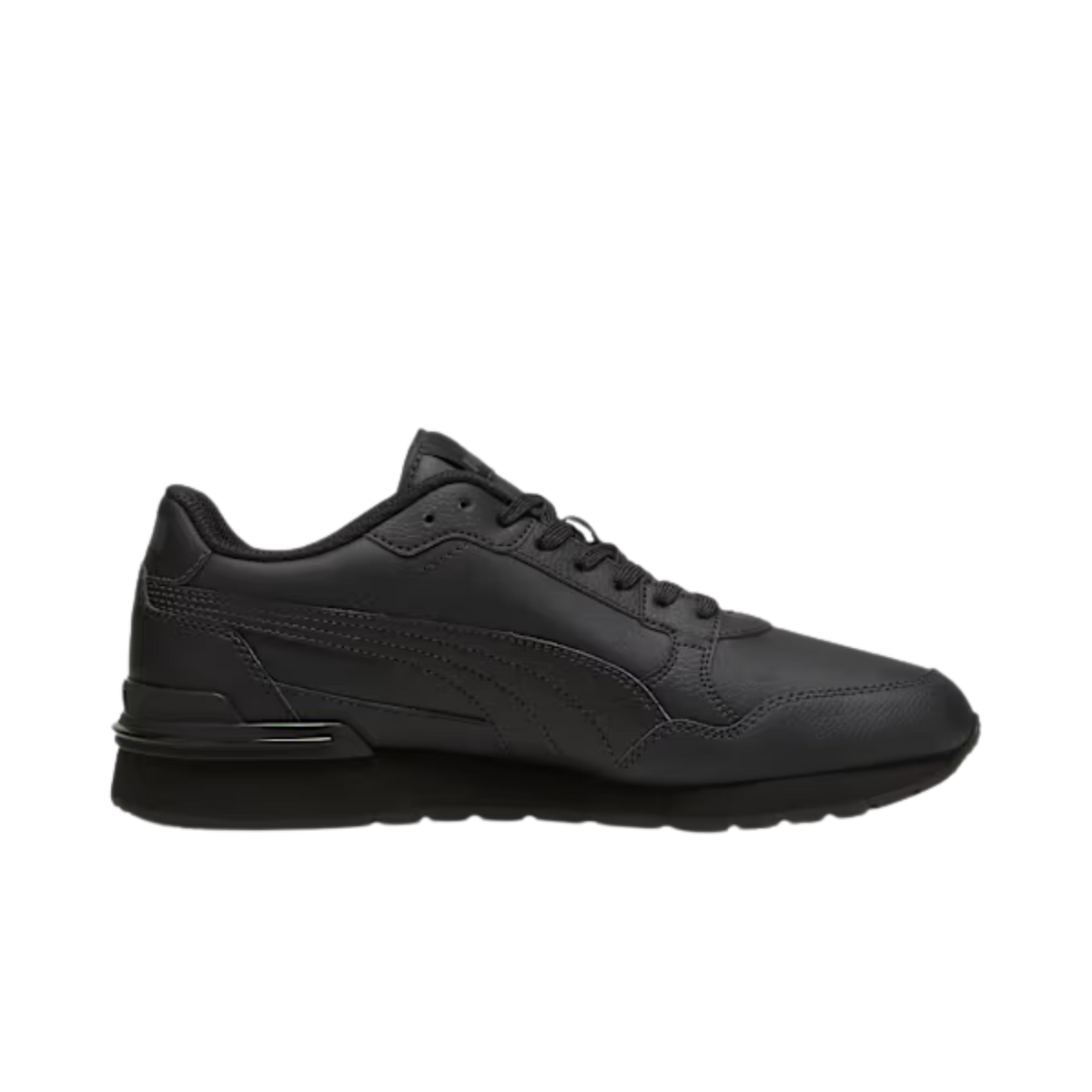Puma Men ST Runner V4 Leather Sneakers - Black-Shadow Gray