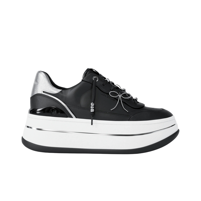 Michael Kors Women Hayes Embellished Leather Platform Sneaker - Black