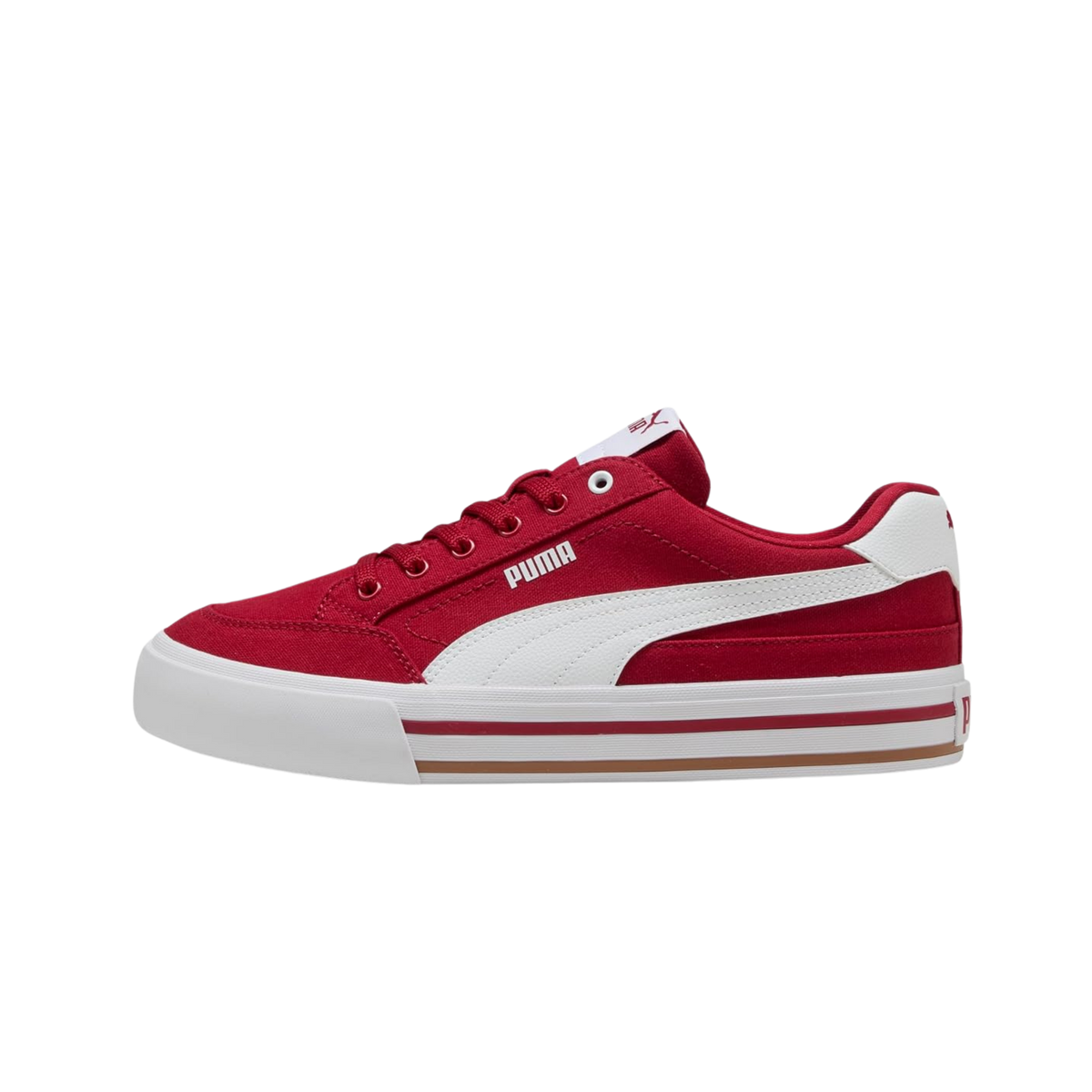 Puma Men Court Classic Vulcanized Formstrip Sneakers - Dark Crimson White