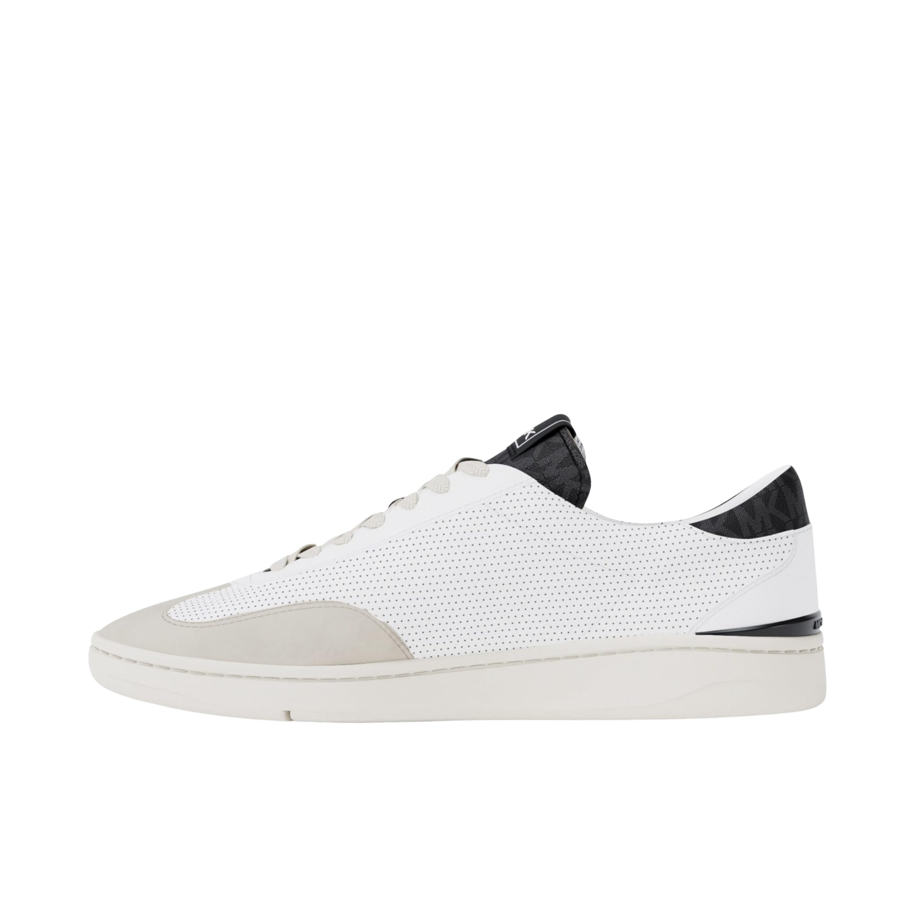 Michael Kors Men Wilton Perforated Leather Sneaker - White Black Signature