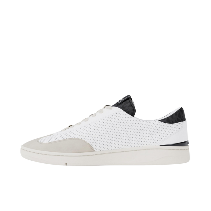 Michael Kors Men Wilton Perforated Leather Sneaker - White Black Signature