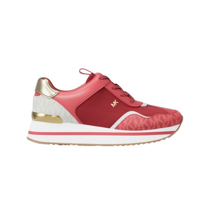 Michael Kors Women Raina Color Block Mesh And Signature Logo Trainer - Light Berry Sorbet
