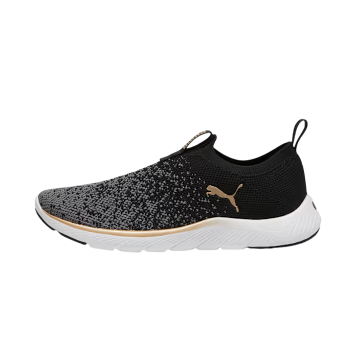 Puma Women Softride Remi Slip On Knit - Black Gold Cool Dark Gray