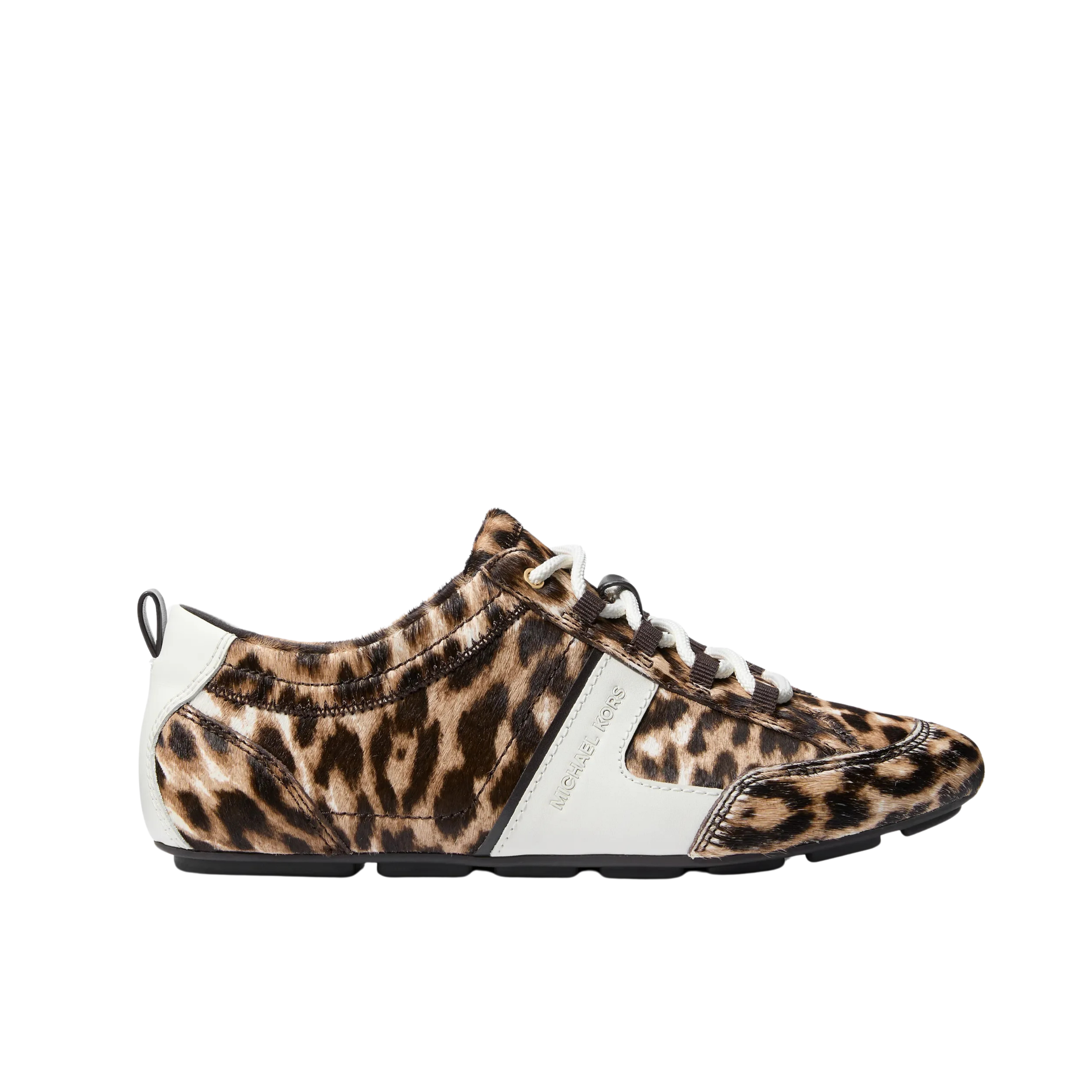 Michael Kors Women Keely Leopard Print Calf Hair Trainer - Dk Camel Mlt