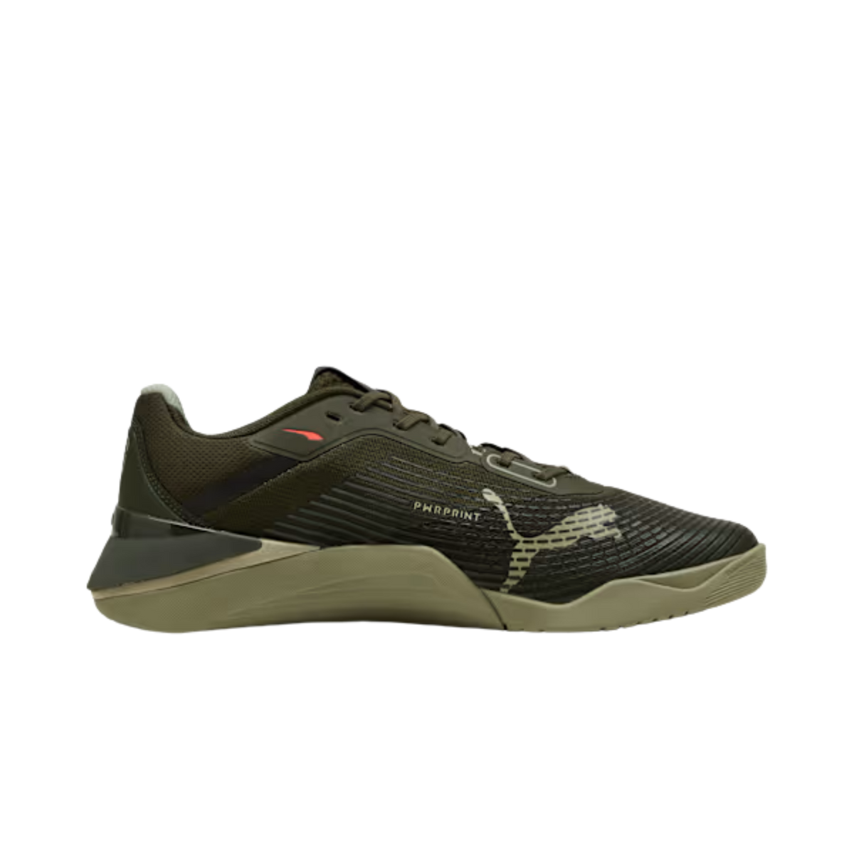 Puma Men Fuse 4.0 Training Shoes - Olive Green Lux Army Glowing Red