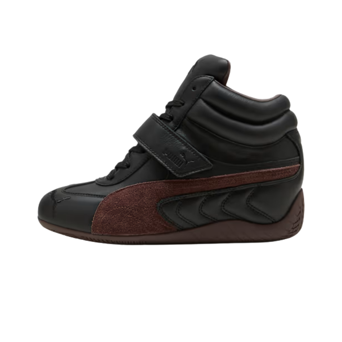 Puma Women Speedcat Wedge Leather Sneakers - Black Chocolate Brown
