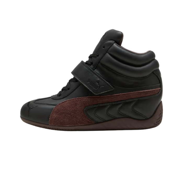 Puma Women Speedcat Wedge Leather Sneakers - Black Chocolate Brown