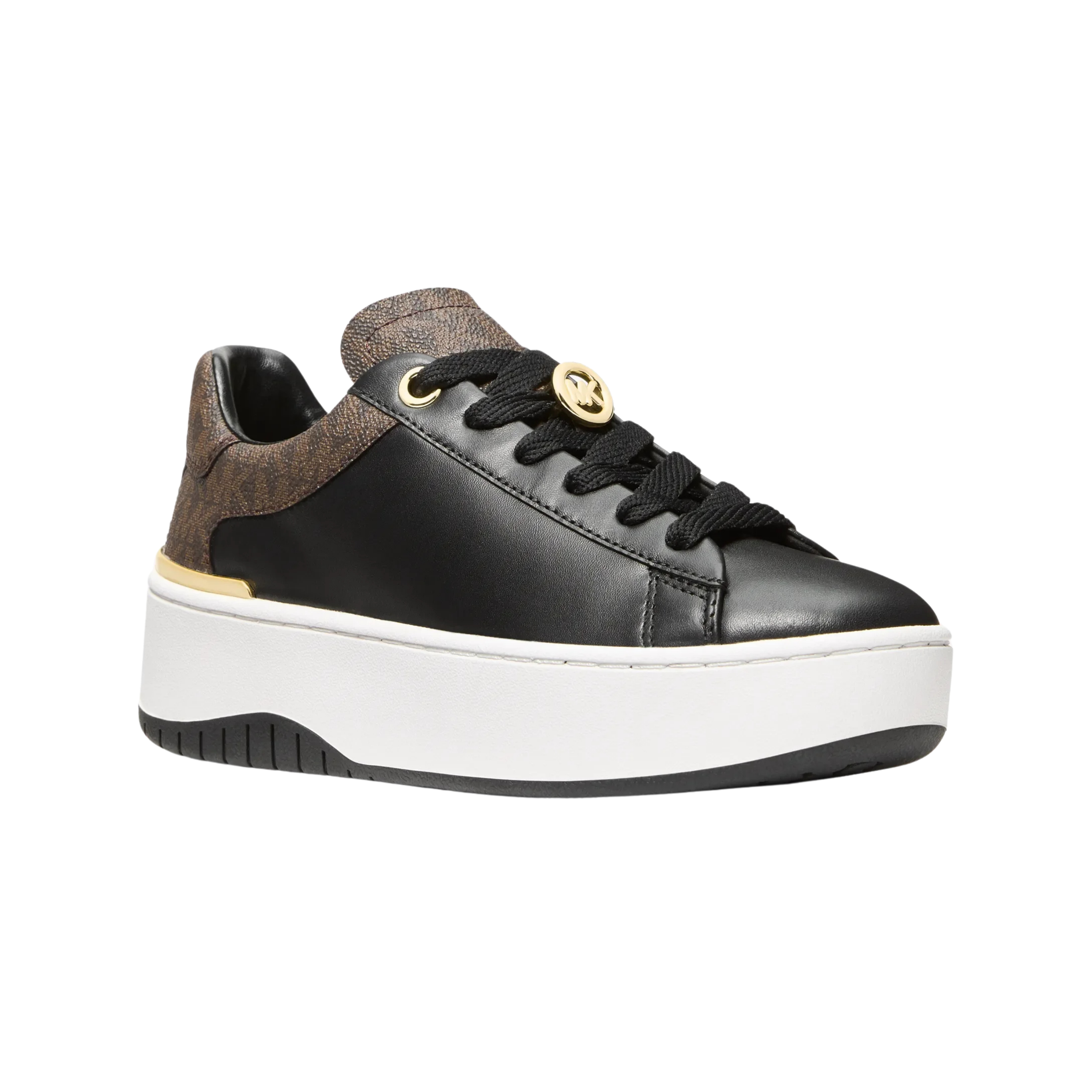 Michael Kors Women Dottie Leather And Signature Logo Sneaker - Brown Black