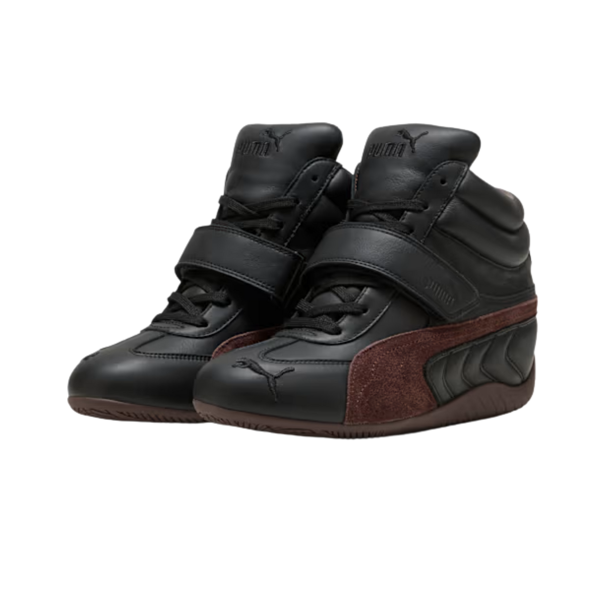 Puma Women Speedcat Wedge Leather Sneakers - Black Chocolate Brown