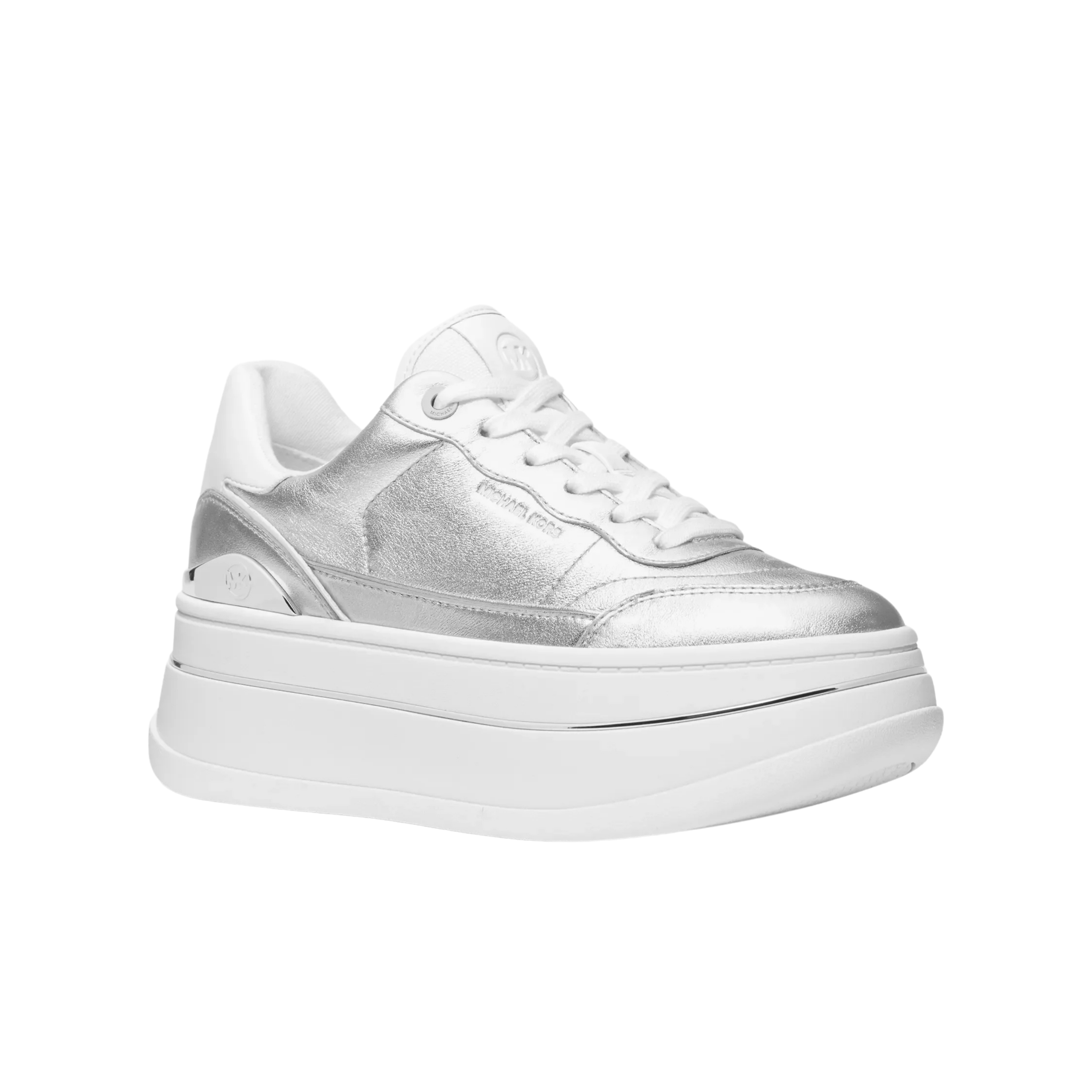 Michael Kors Women Hayes Lace Up Platform Sneaker - Silver