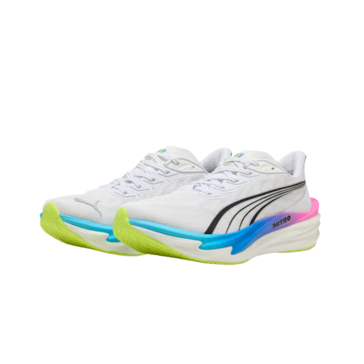 Puma Men Deviate Nitro™ 4 - White Poison Pink Ultra Blue