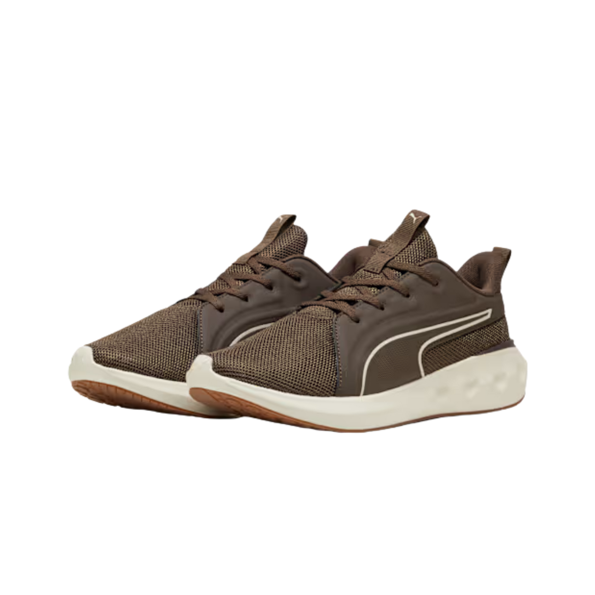 Puma Men Softride Carson Lace Up Sneakers - Chocolate Alpine Snow Gum
