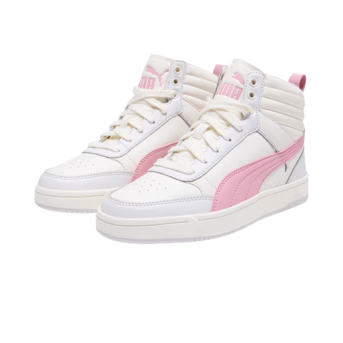 Puma Women Dribble Mid Sneakers - Warm White Poised Pink Feather Gray