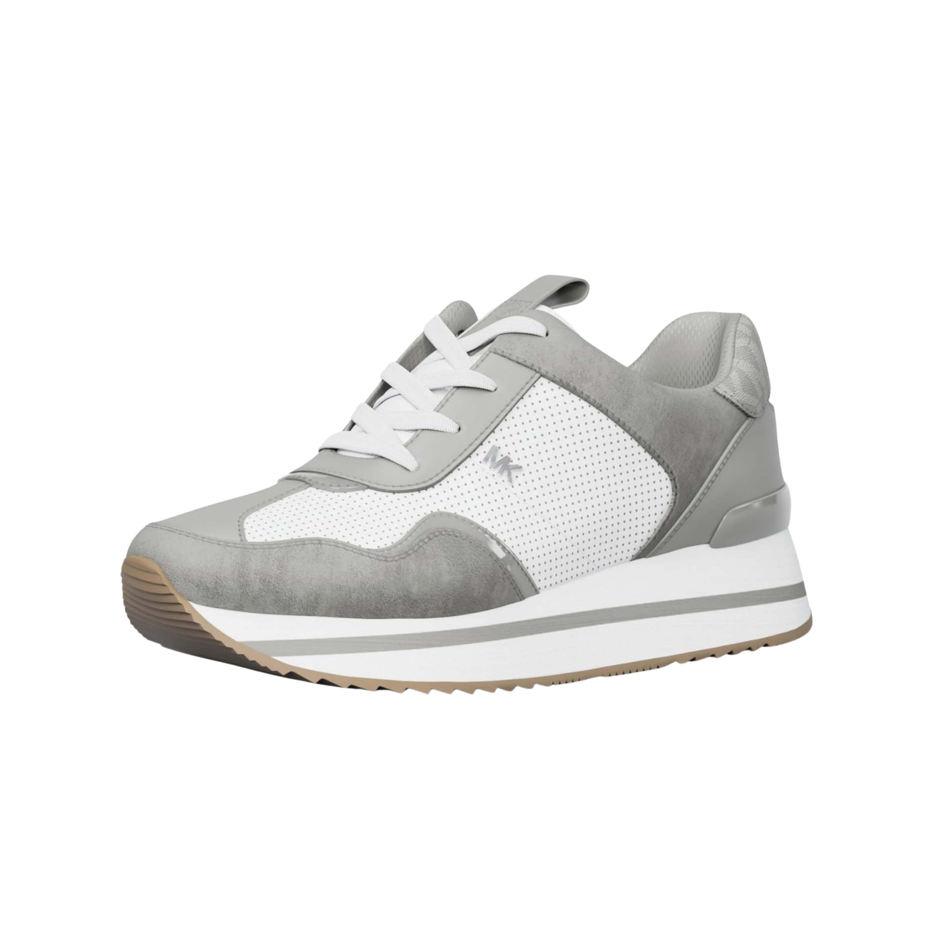 Michael Kors Women Raina Color Block W Signature Trainer Sneakers - Quarry Grey