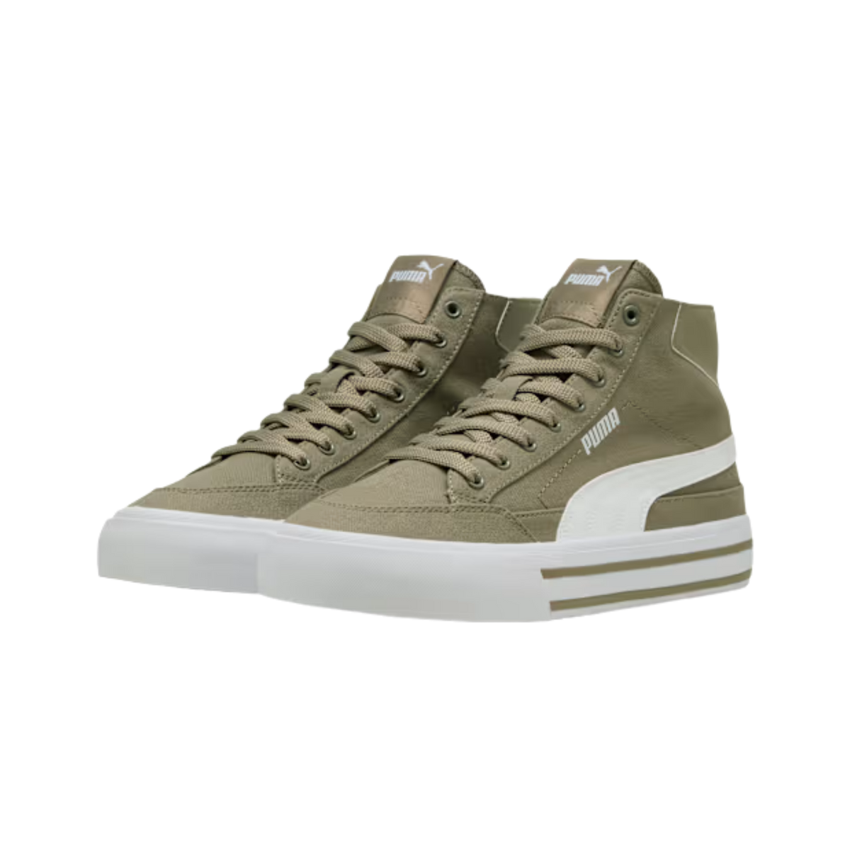 Puma Men Court Classic Vulcanized Formstrip Sneakers - Velvet Moss White