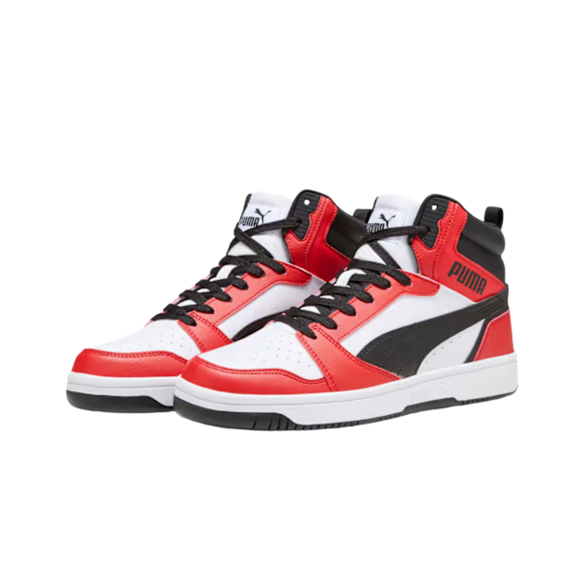 Puma Men Rebound V6 Sneakers - White Black For All Time Red