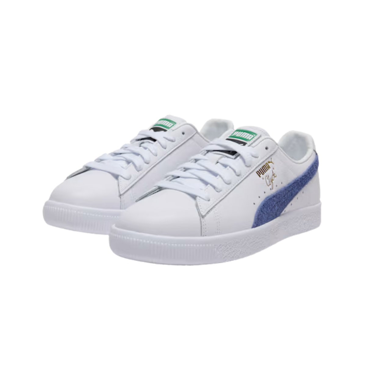Puma Men Clyde Base Sneakers - White Blue Crystal