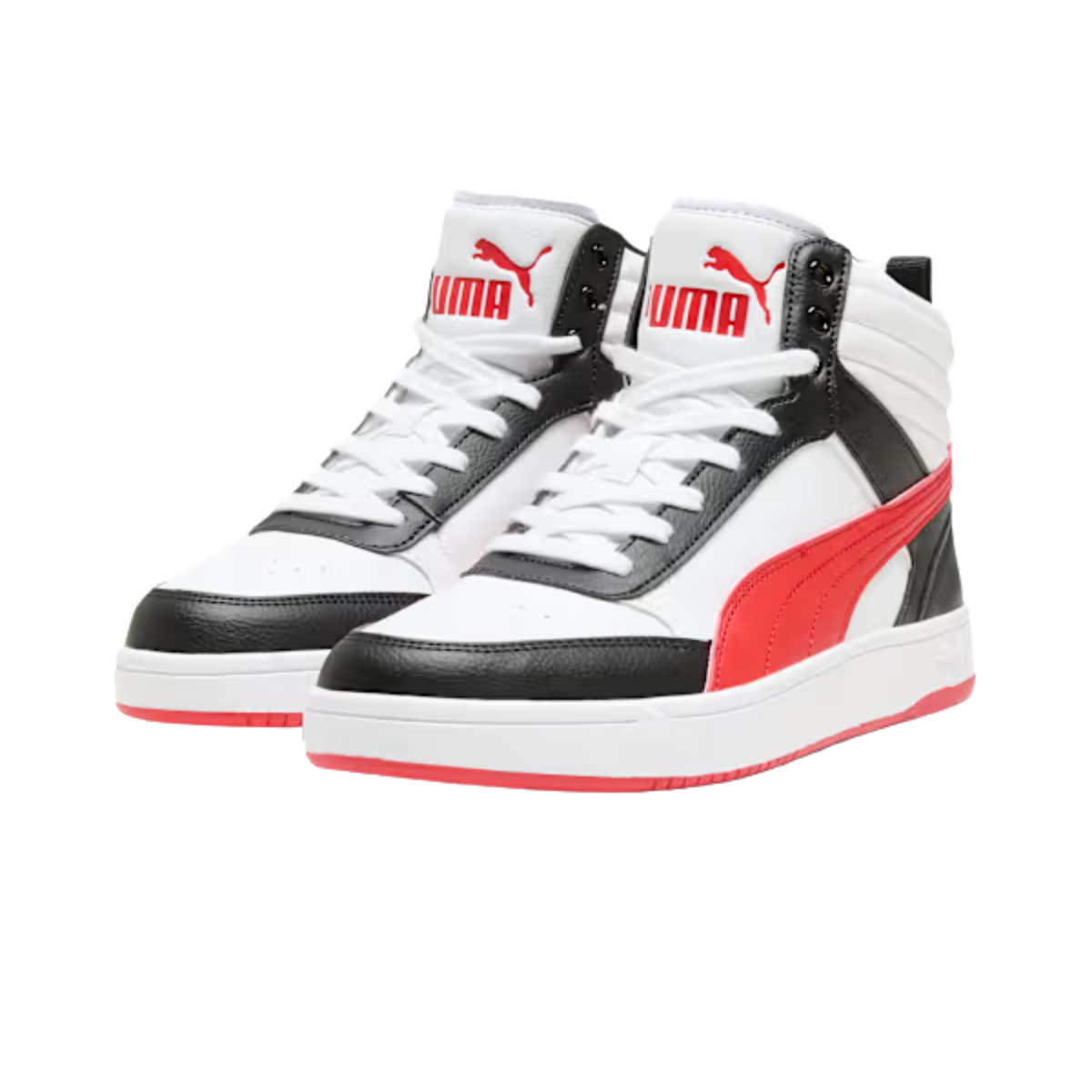 Puma Men Dribble Mid Top Sneakers - White For All Time Red Black
