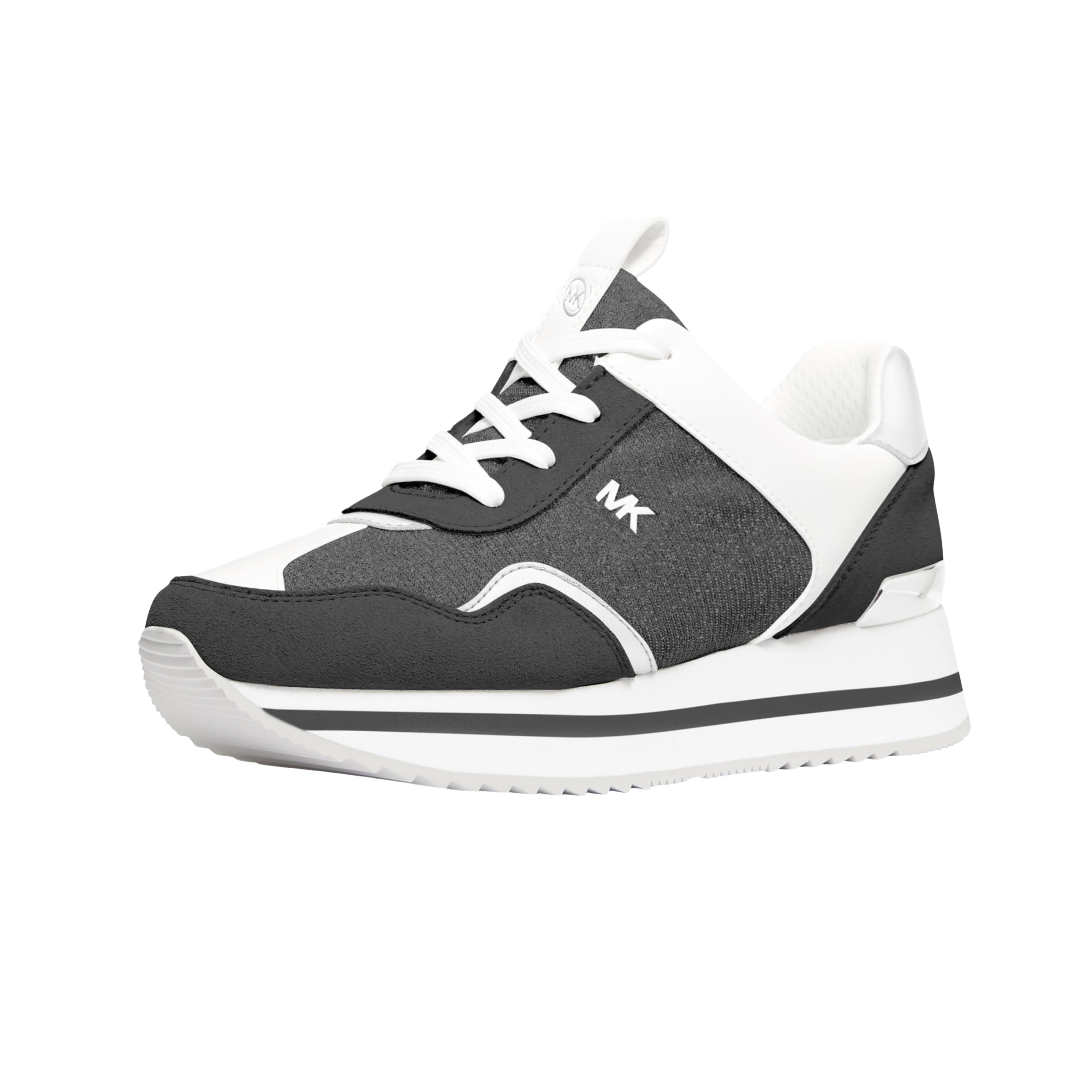 Michael Kors Women Raina Glitter Trainer Sneakers - Gunmetal
