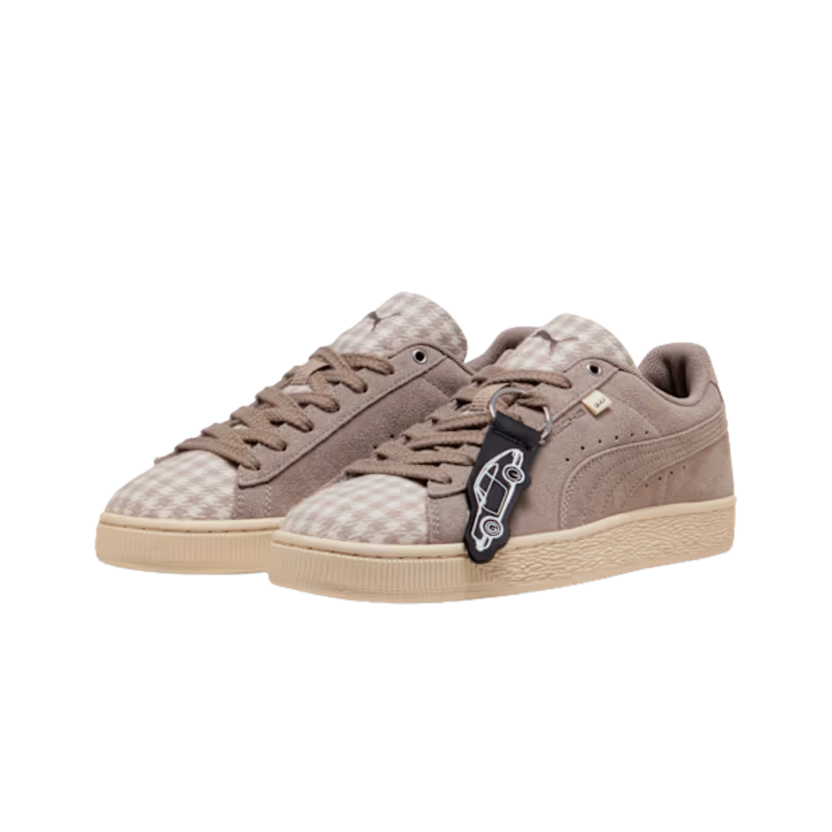 Puma Men Porsche Legacy Suede Classic Pepita Sneakers - Mouse Gray Alpine Snow