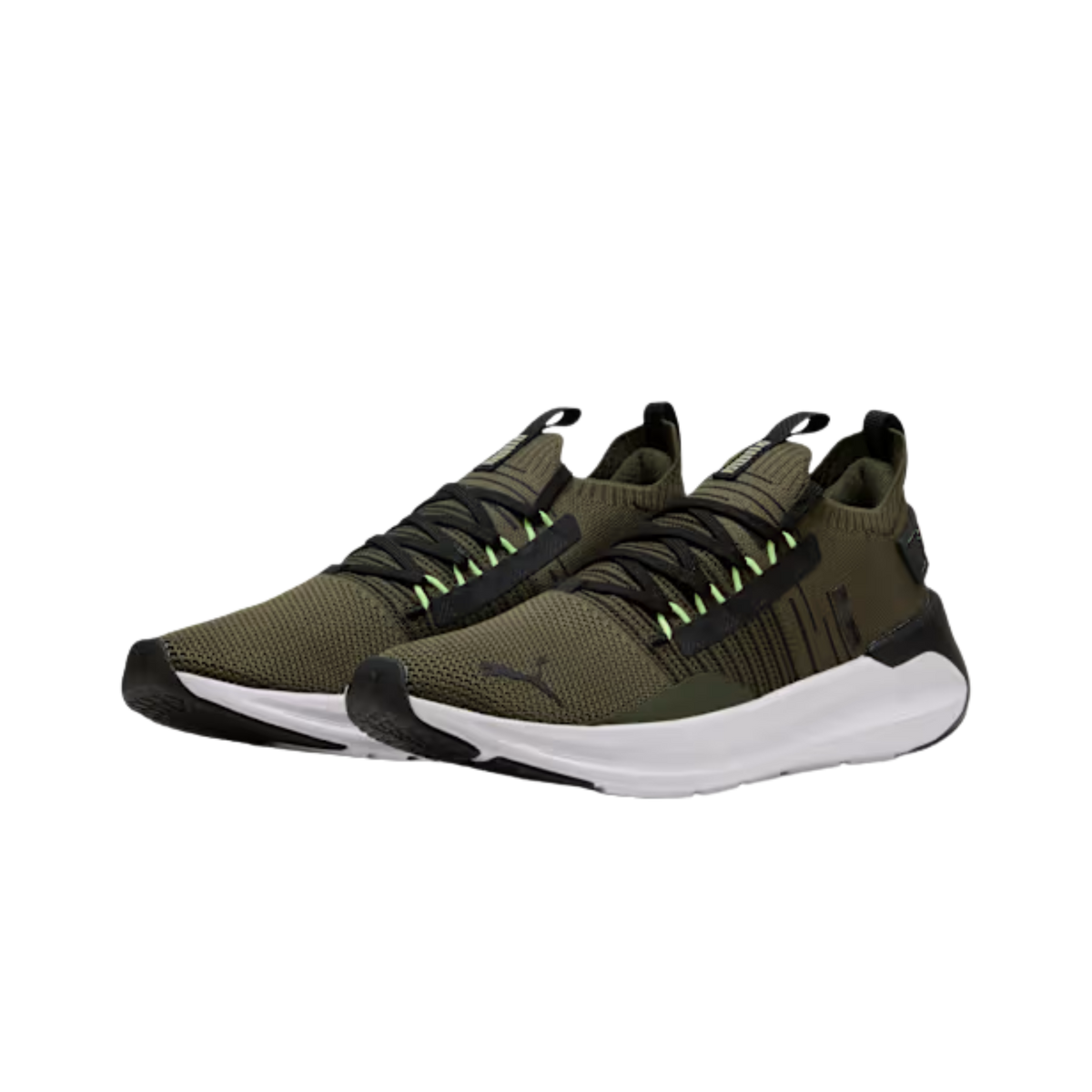 Puma Men Softride Symmetry Fuzion Sneakers - Dark Olive Black
