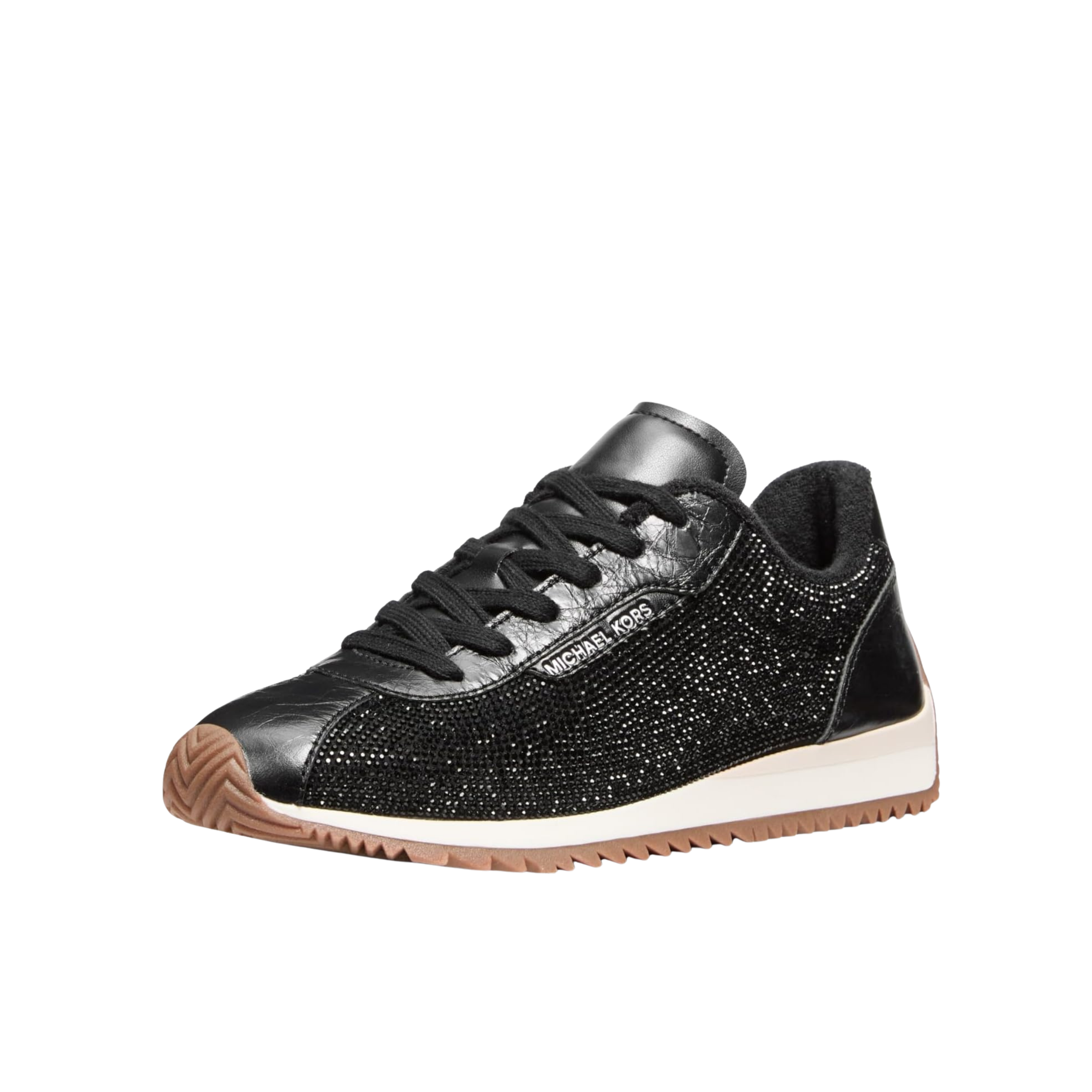 Michael Kors Women Rhodes Leather Trainer - Black Hot Fix