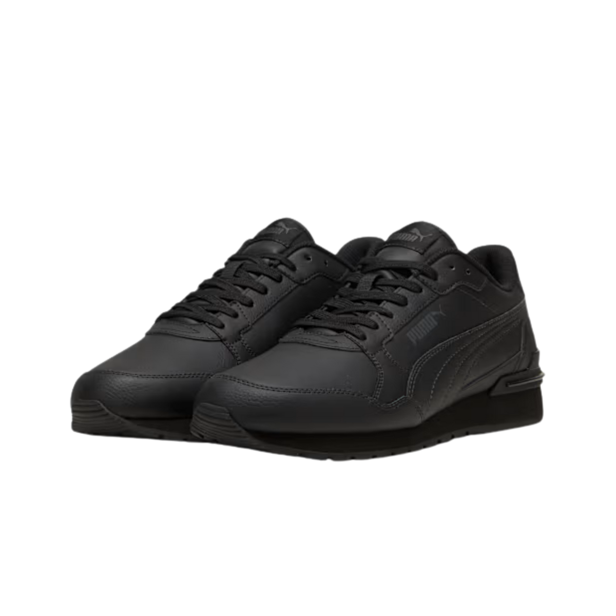 Puma Men ST Runner V4 Leather Sneakers - Black-Shadow Gray