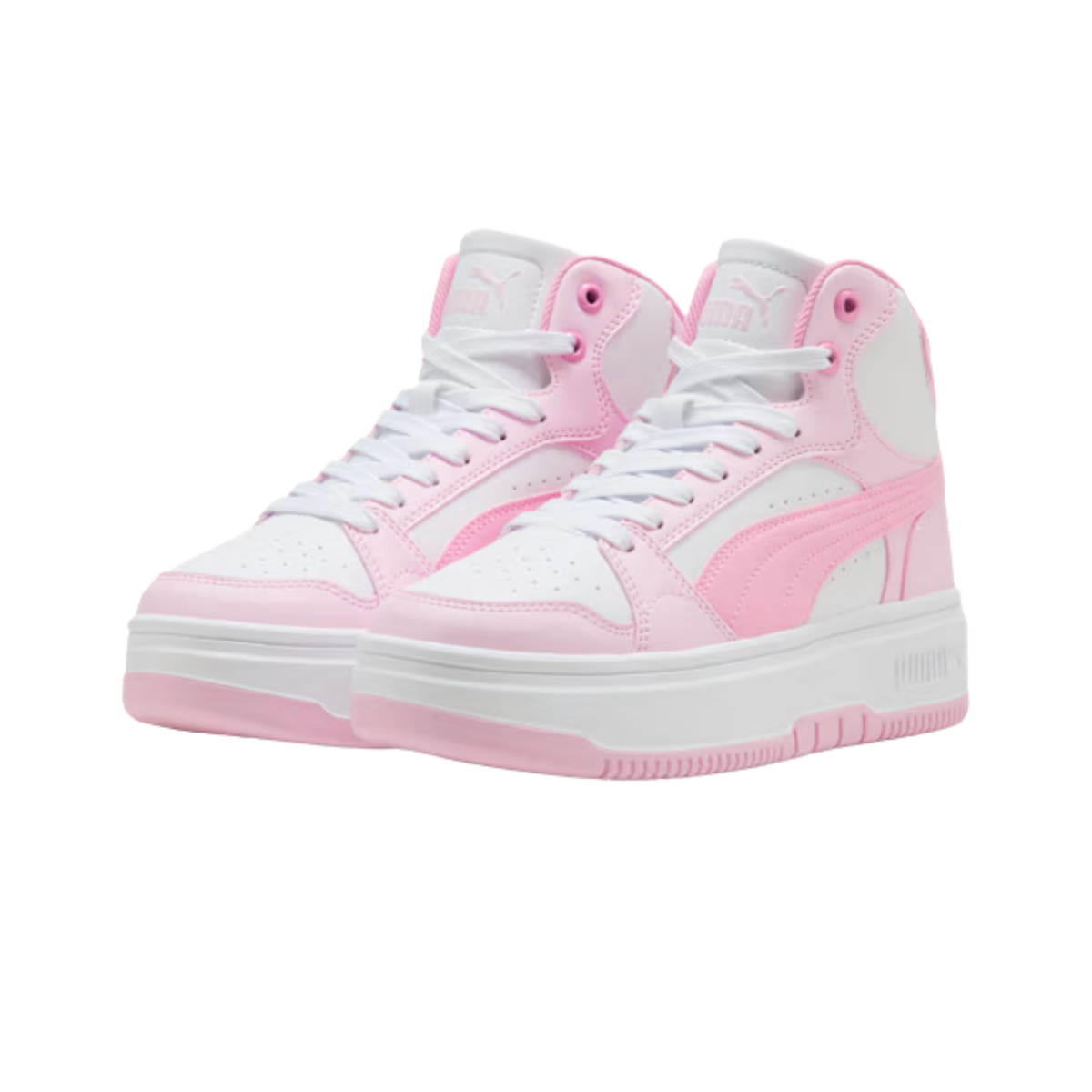 Puma Women Rebound Femme Mid Top Sneakers - Pearl Pink Pink Shimmer White