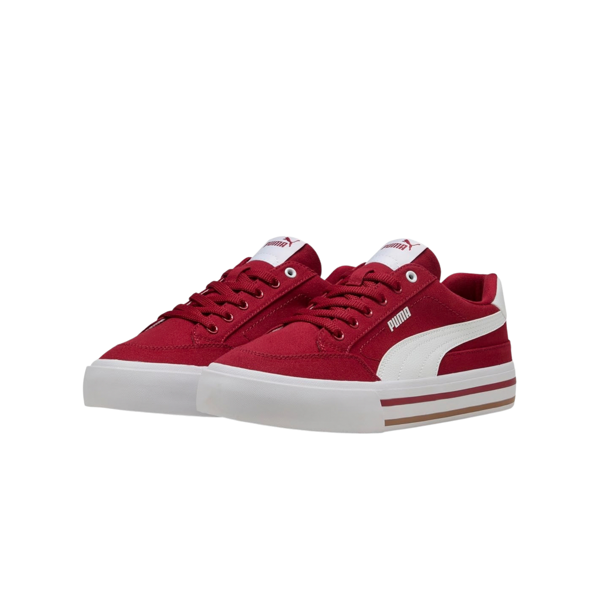 Puma Men Court Classic Vulcanized Formstrip Sneakers - Dark Crimson White