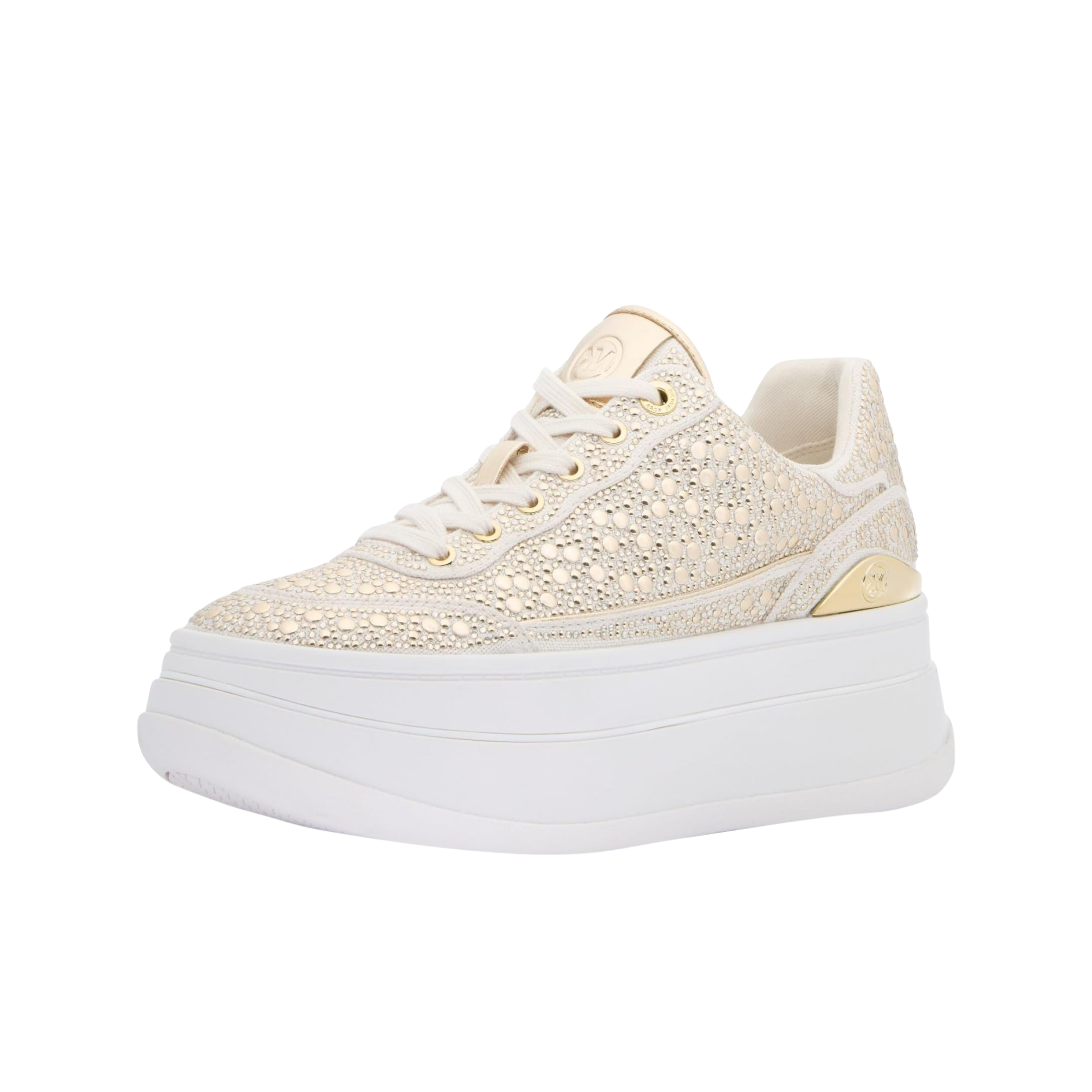 Michael Kors Women Hayes Studded Linen Blend Platform Sneaker - Cream