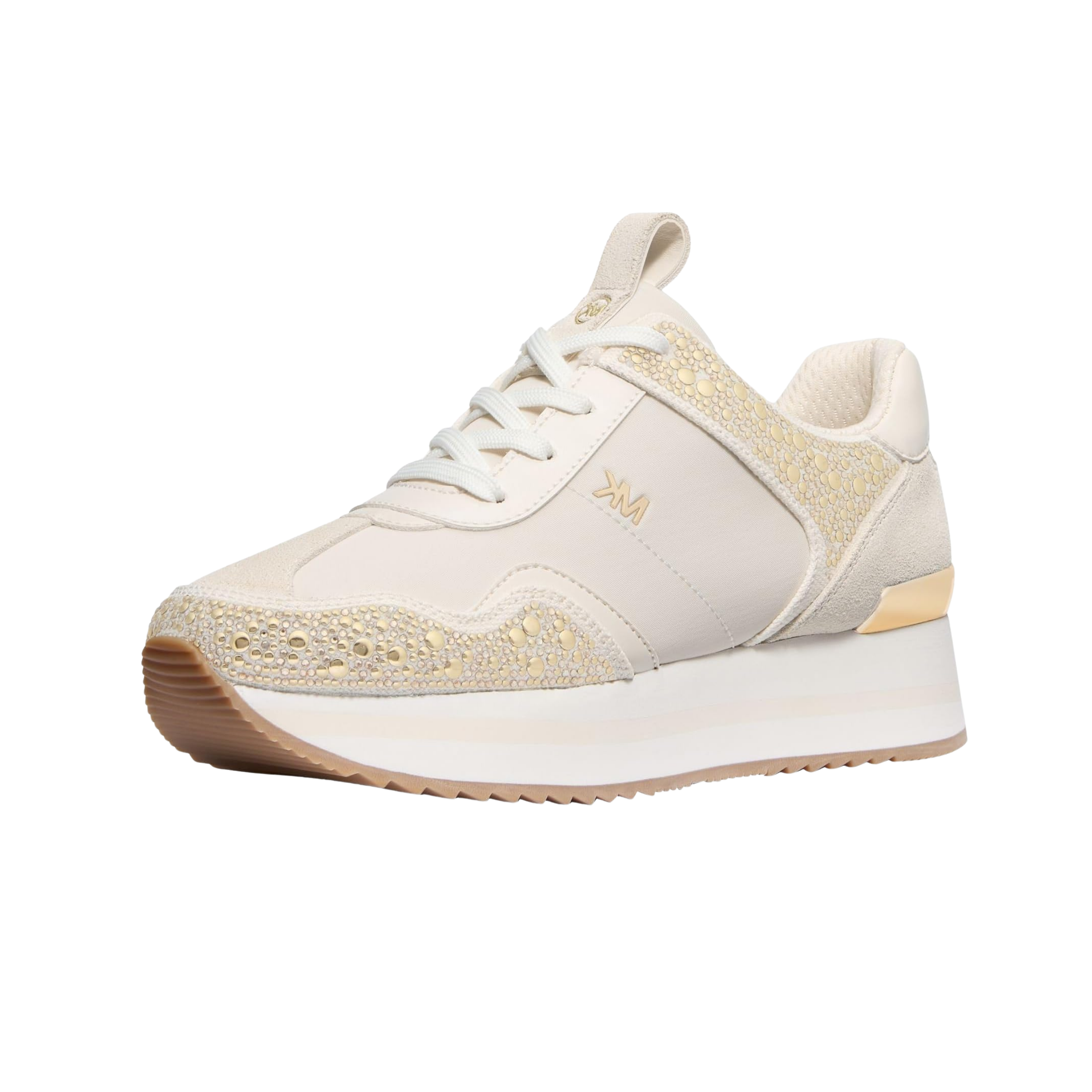Michael Kors Women Raina Studs And Stones Trainer Sneakers - Cream