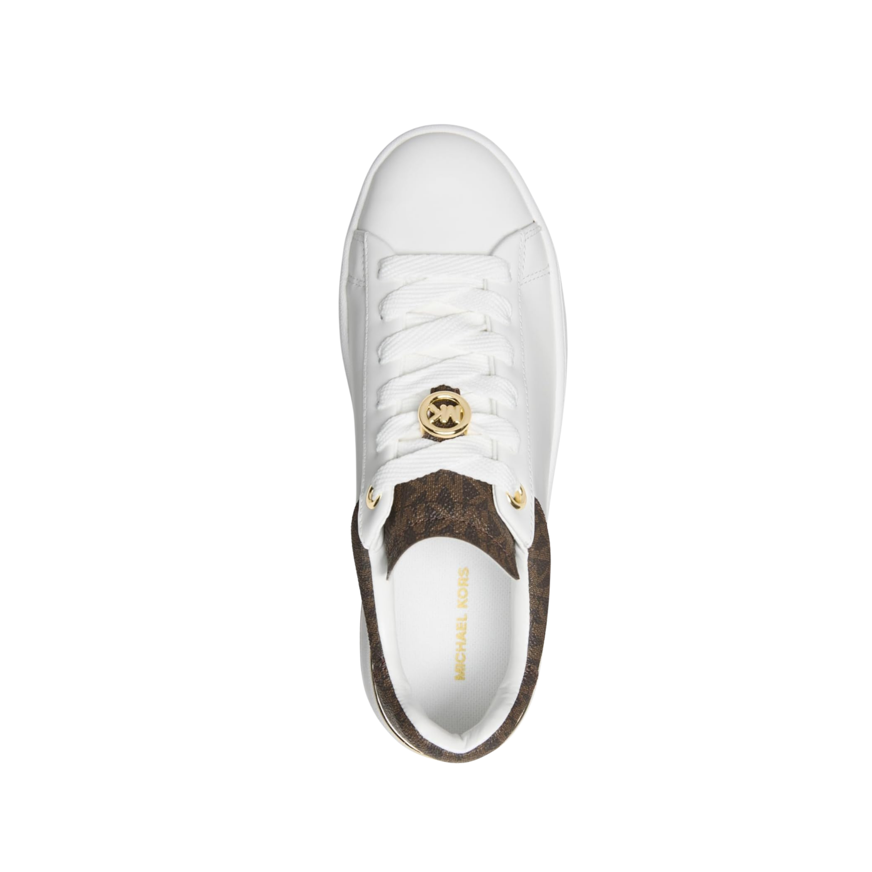 Michael Kors Women Dottie Leather And Signature Logo Sneaker - Brown