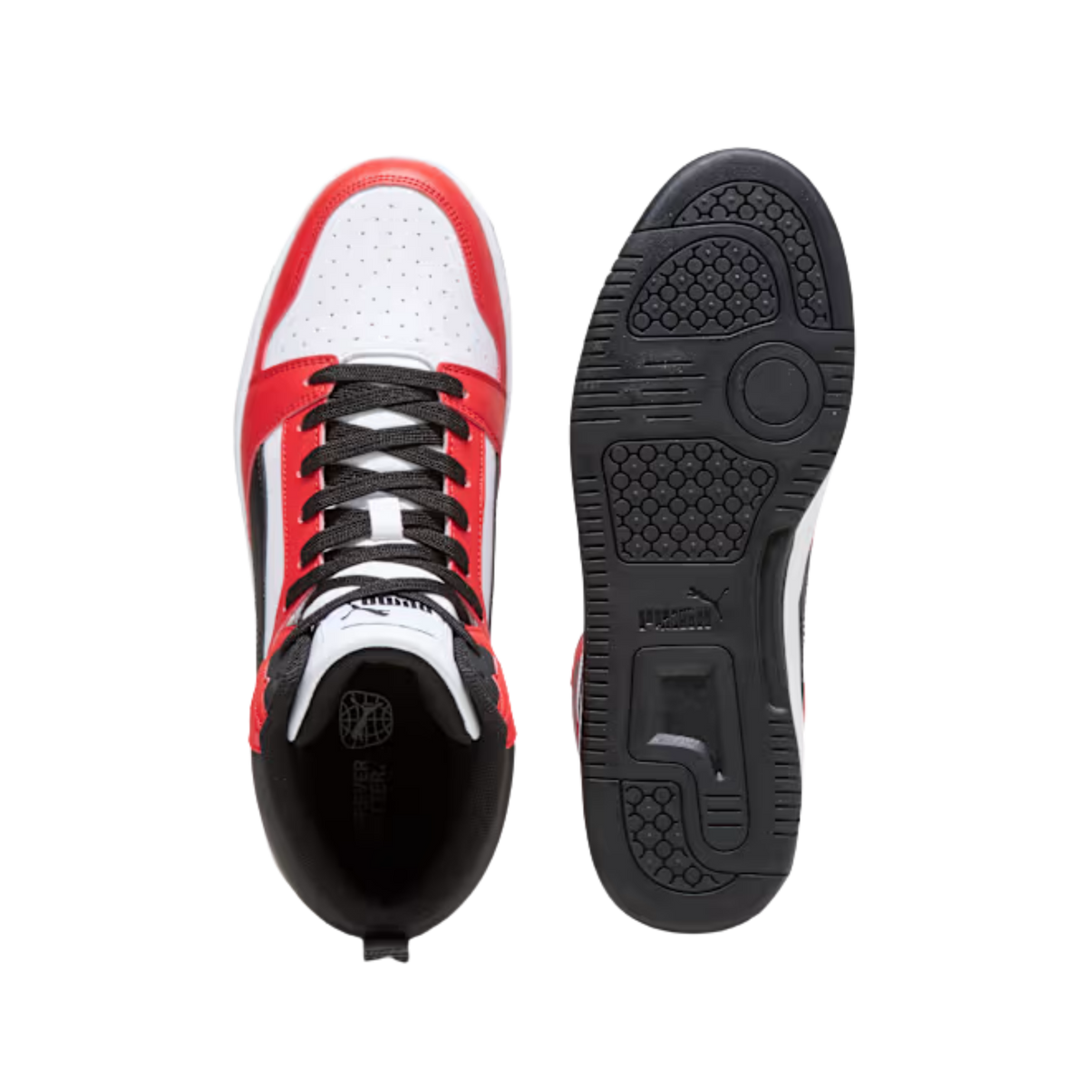 Puma Men Rebound V6 Sneakers - White Black For All Time Red