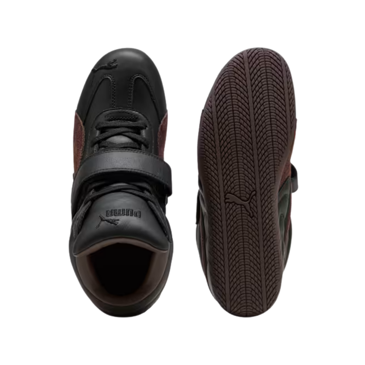 Puma Women Speedcat Wedge Leather Sneakers - Black Chocolate Brown
