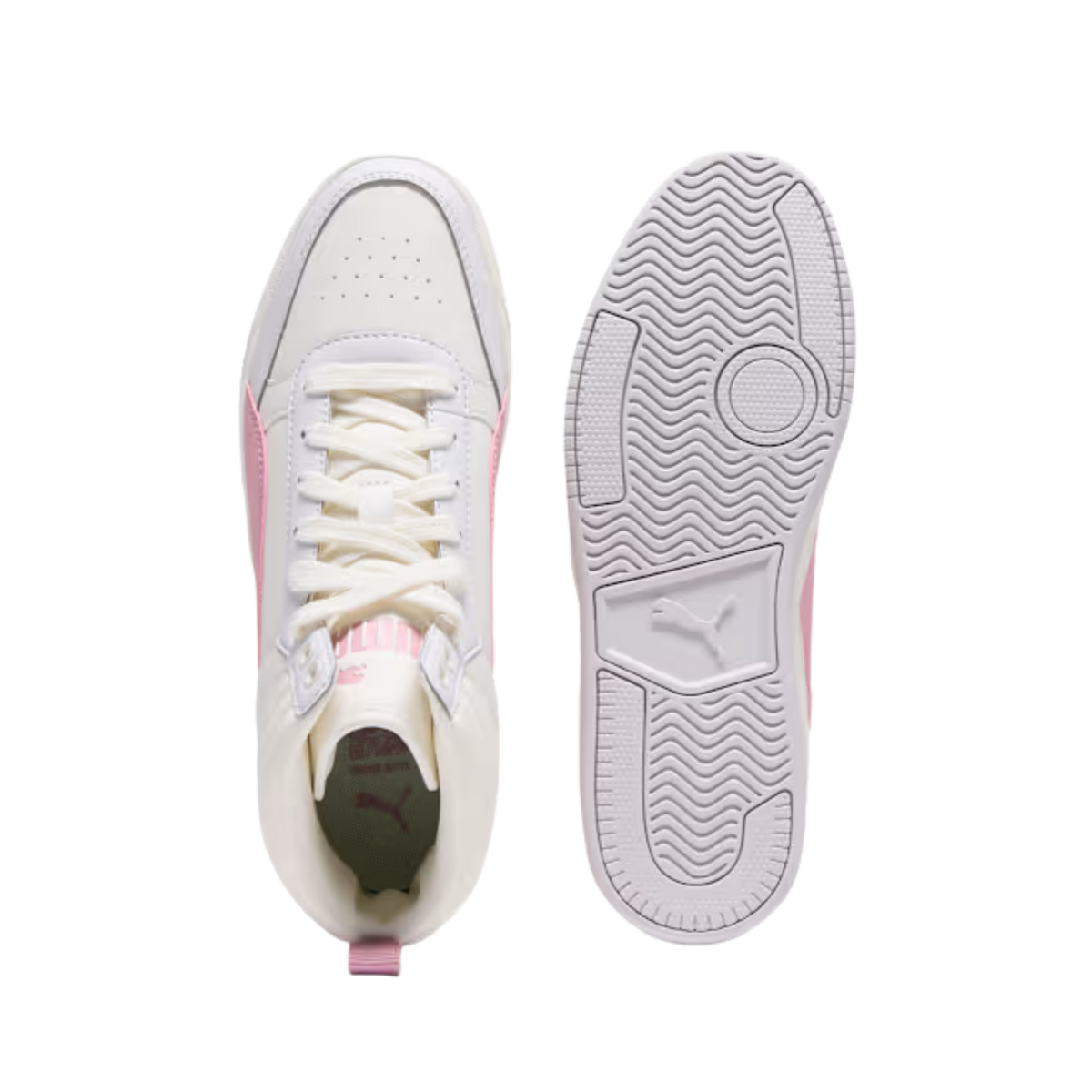 Puma Women Dribble Mid Sneakers - Warm White Poised Pink Feather Gray