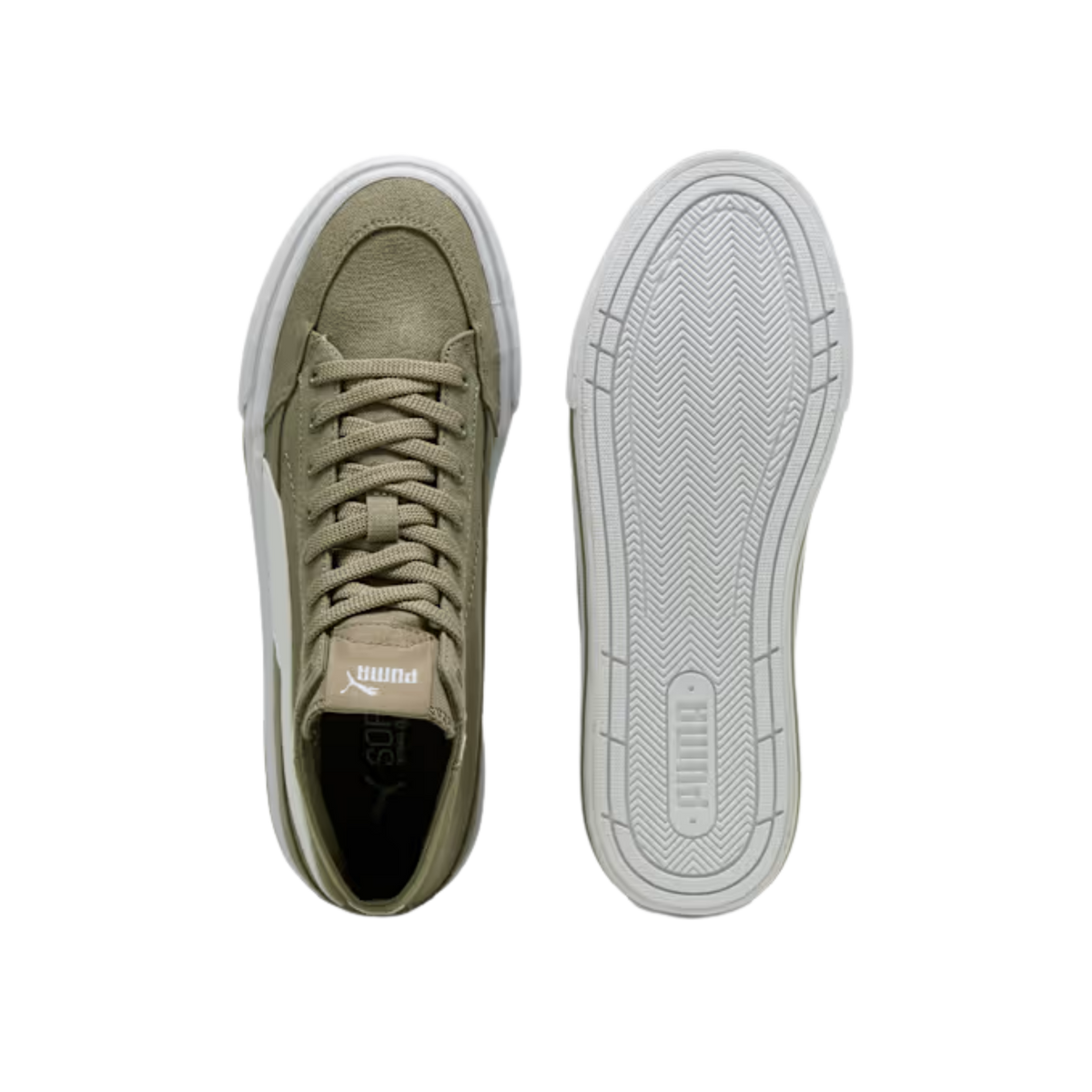 Puma Men Court Classic Vulcanized Formstrip Sneakers - Velvet Moss White