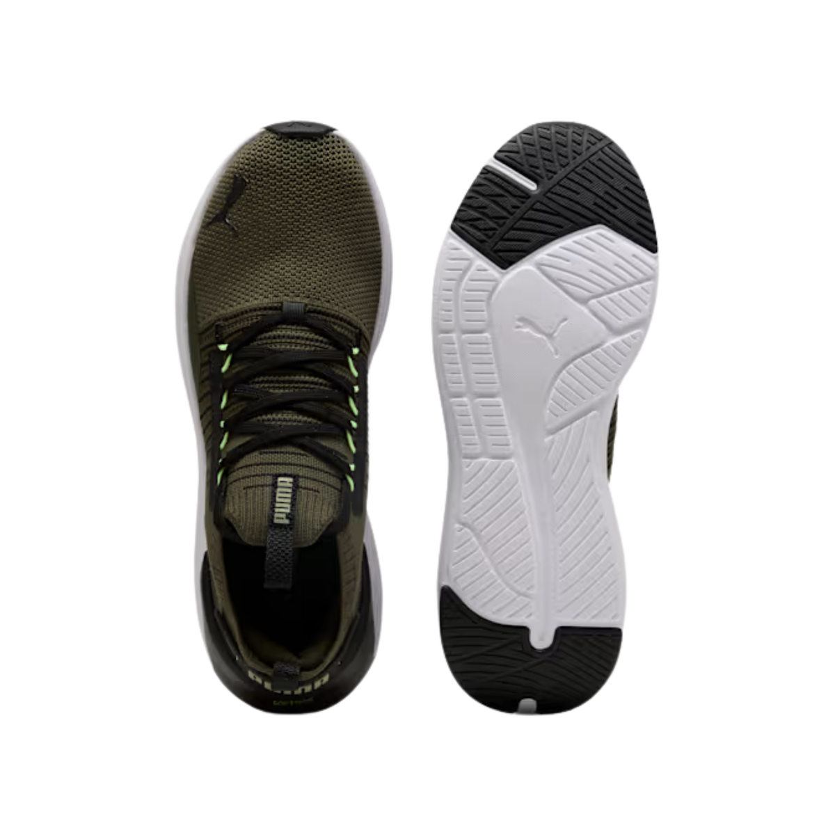 Puma Men Softride Symmetry Fuzion Sneakers - Dark Olive Black