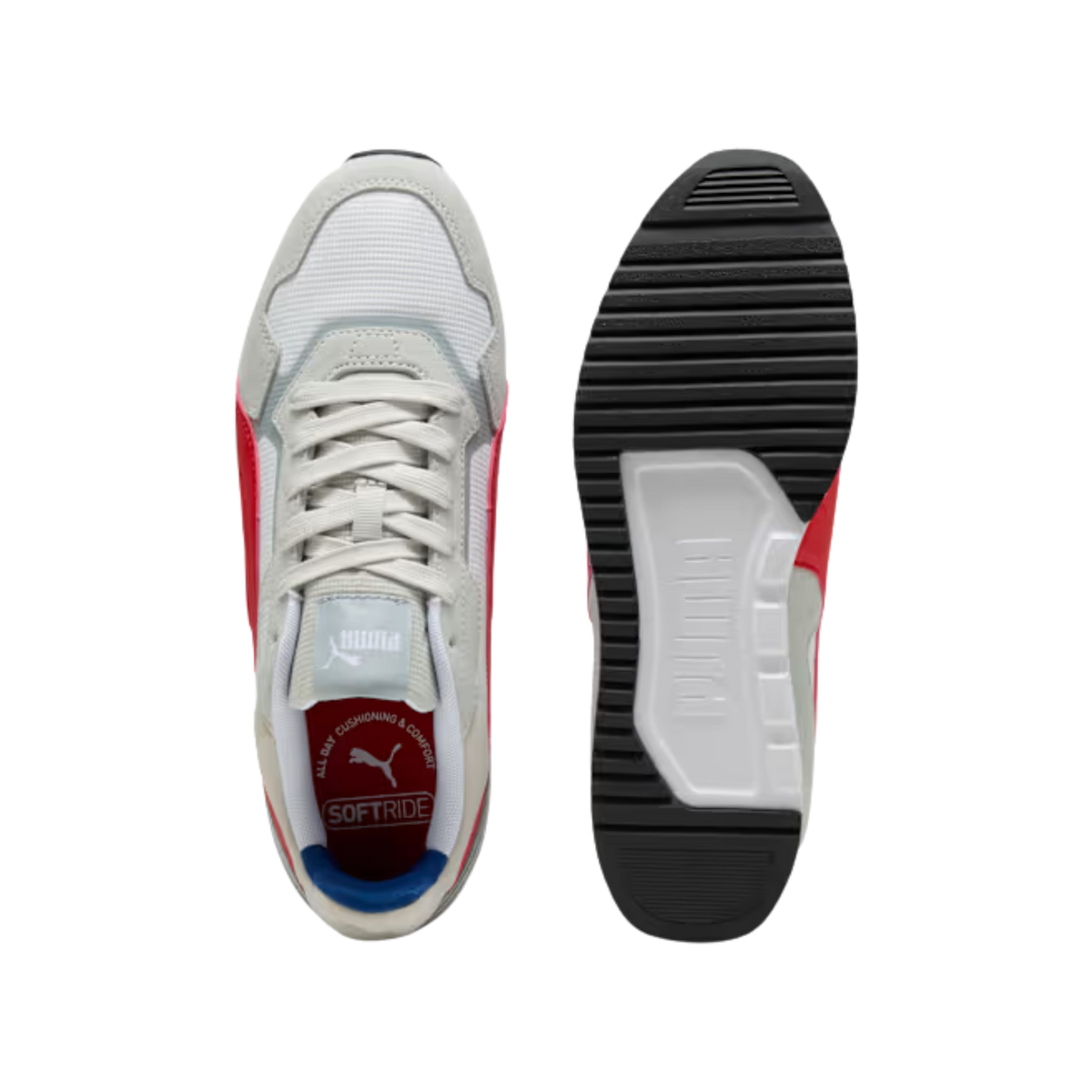 Puma Men Softride ST Miler Sneakers - Cool Light Gray For All Time Red White