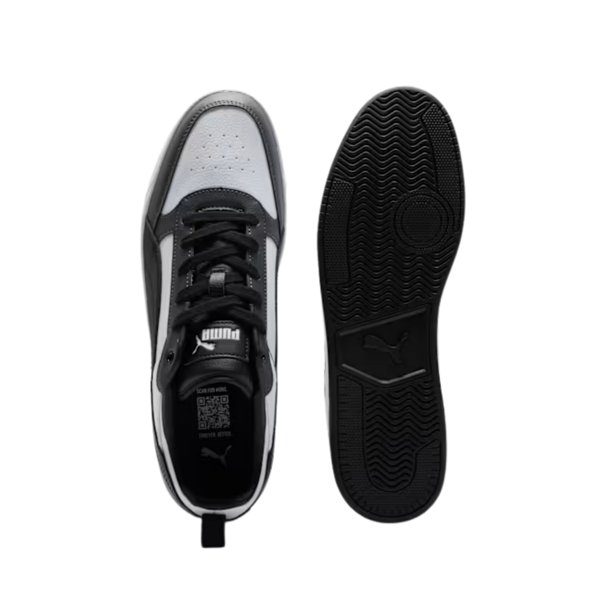 Puma Men Dribble Sneakers - White Black Shadow Gray