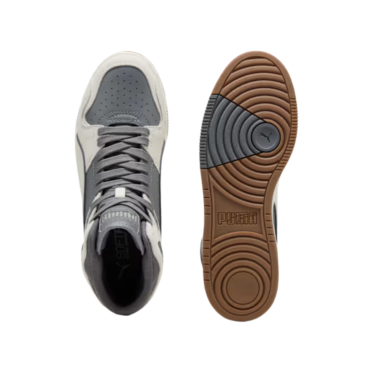 Puma Men Rebound Break Mid Sneakers - Cool Dark Gray Vapor Gray Gum