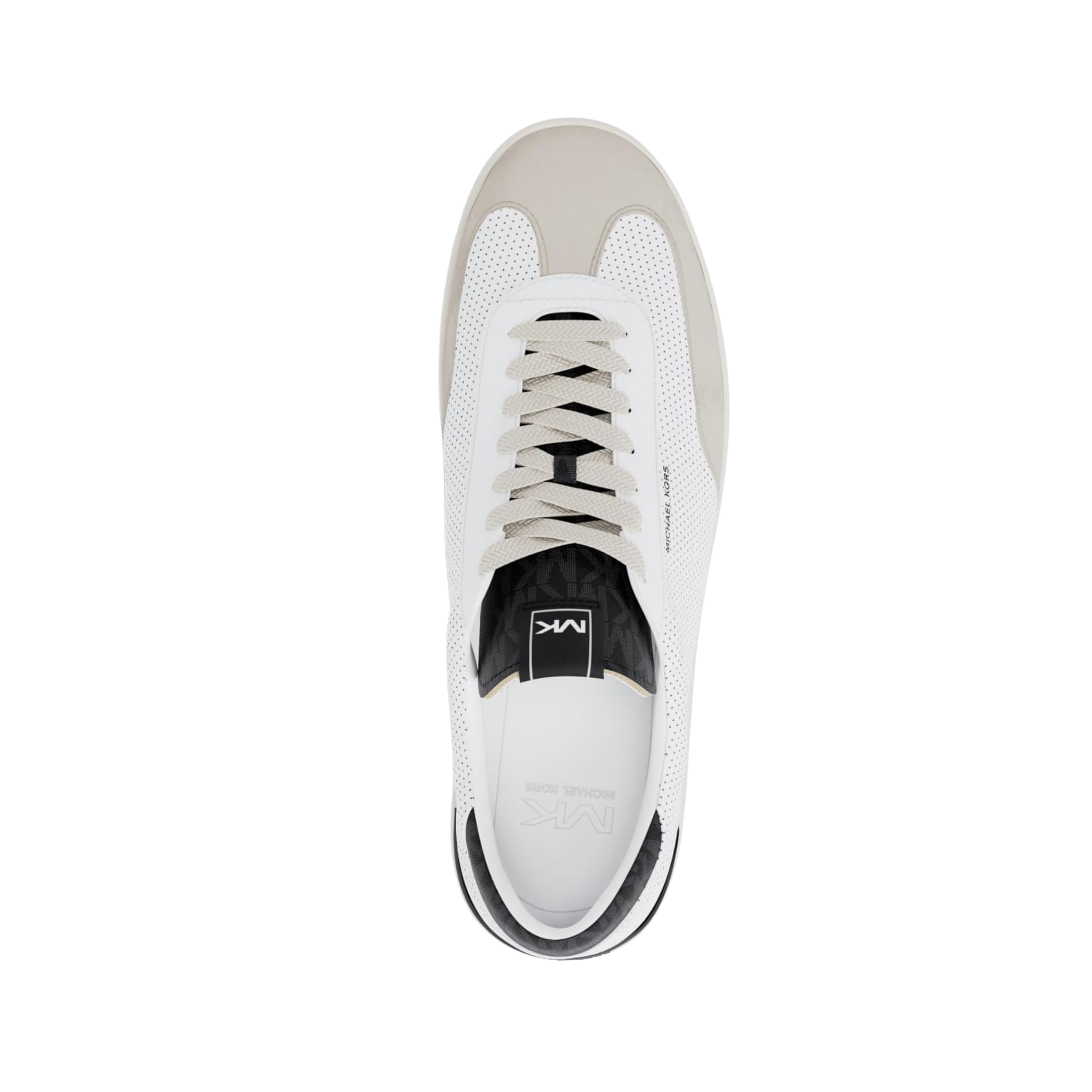 Michael Kors Men Wilton Perforated Leather Sneaker - White Black Signature