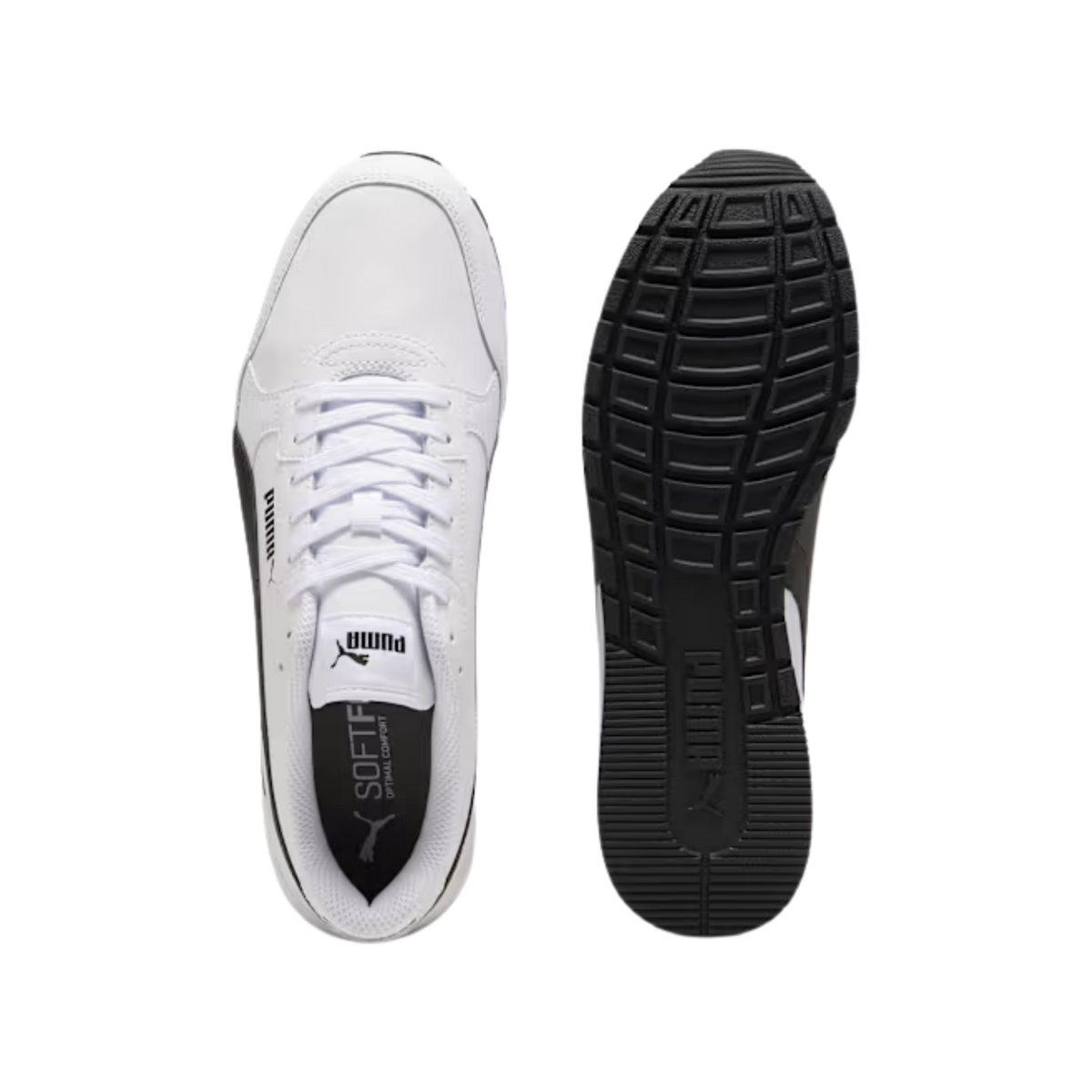Puma Men ST Runner V4 Leather Sneakers - White Black Cast Iron