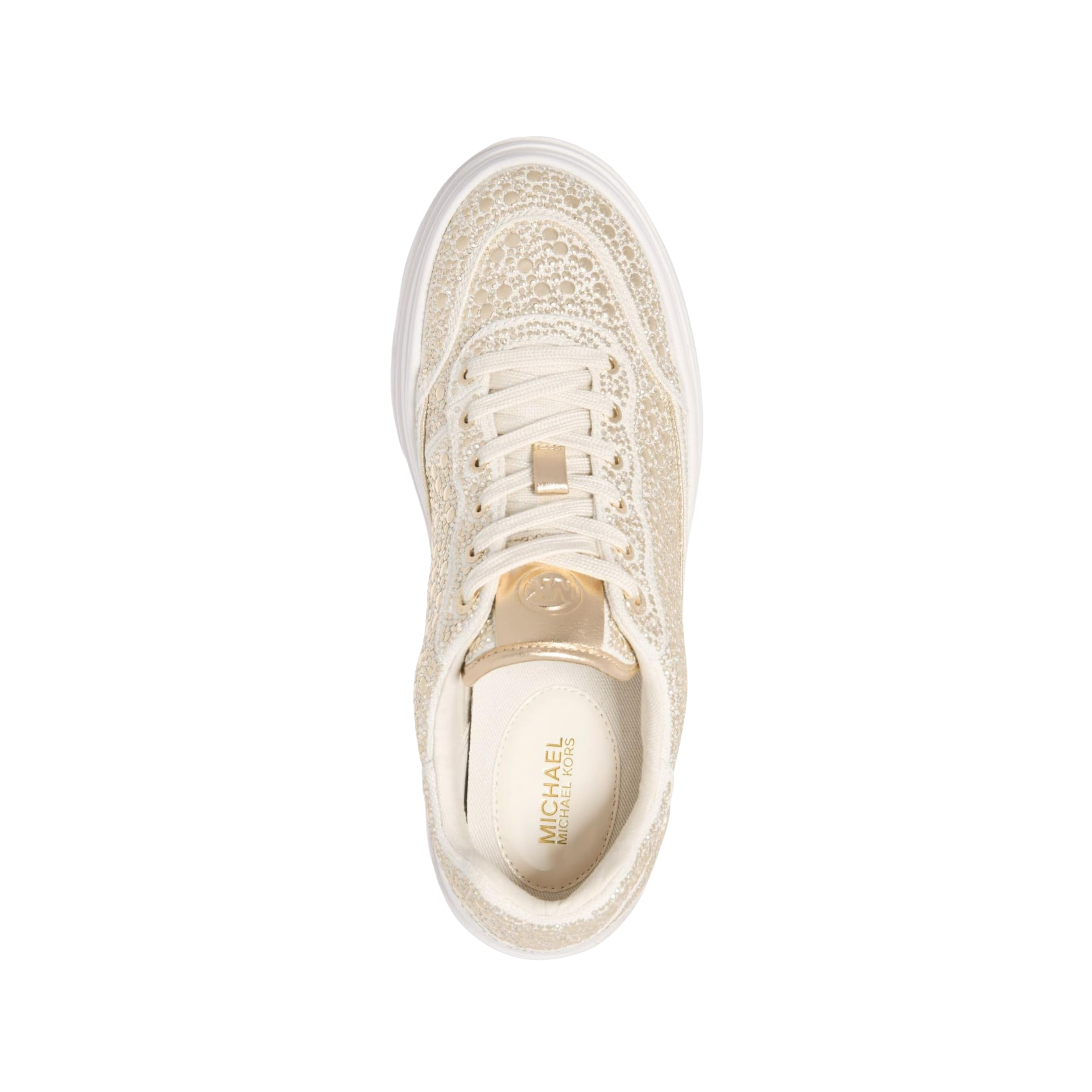 Michael Kors Women Hayes Studded Linen Blend Platform Sneaker - Cream